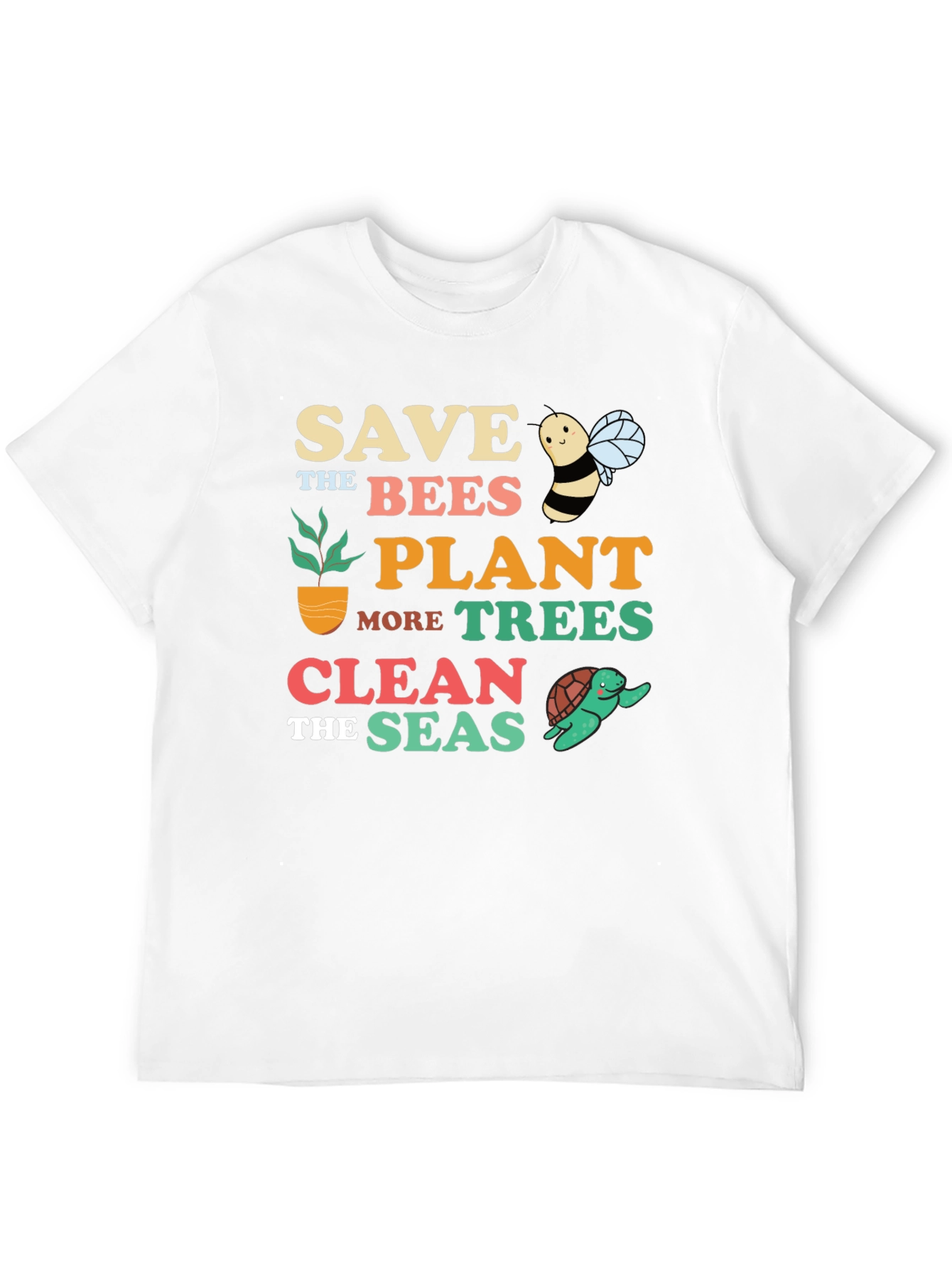 Black Save the Bees Graphic T-Shirt - Earth Day Apparel view 12