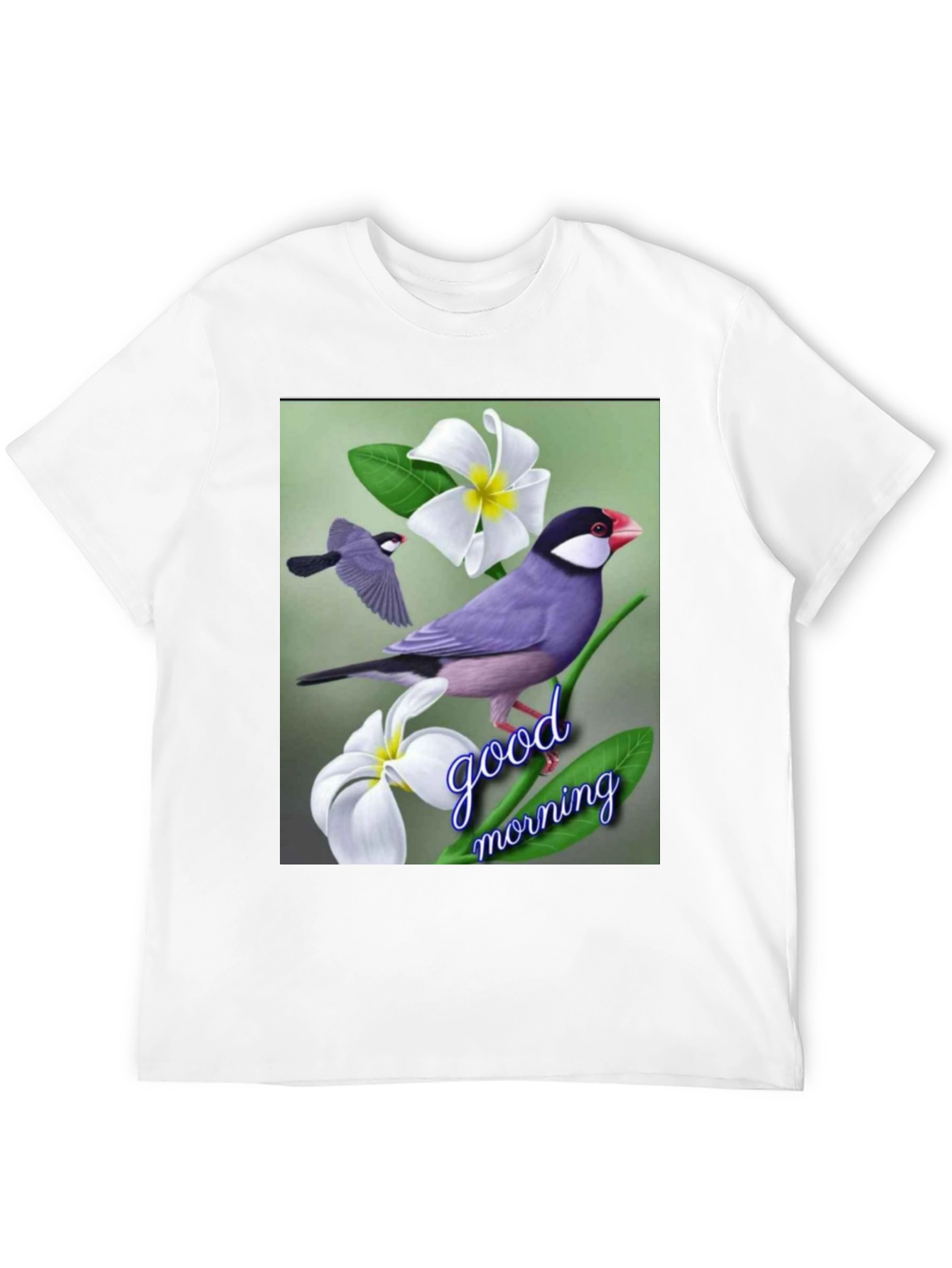 Black Bird & Floral Graphic Tee - Good Morning view 12