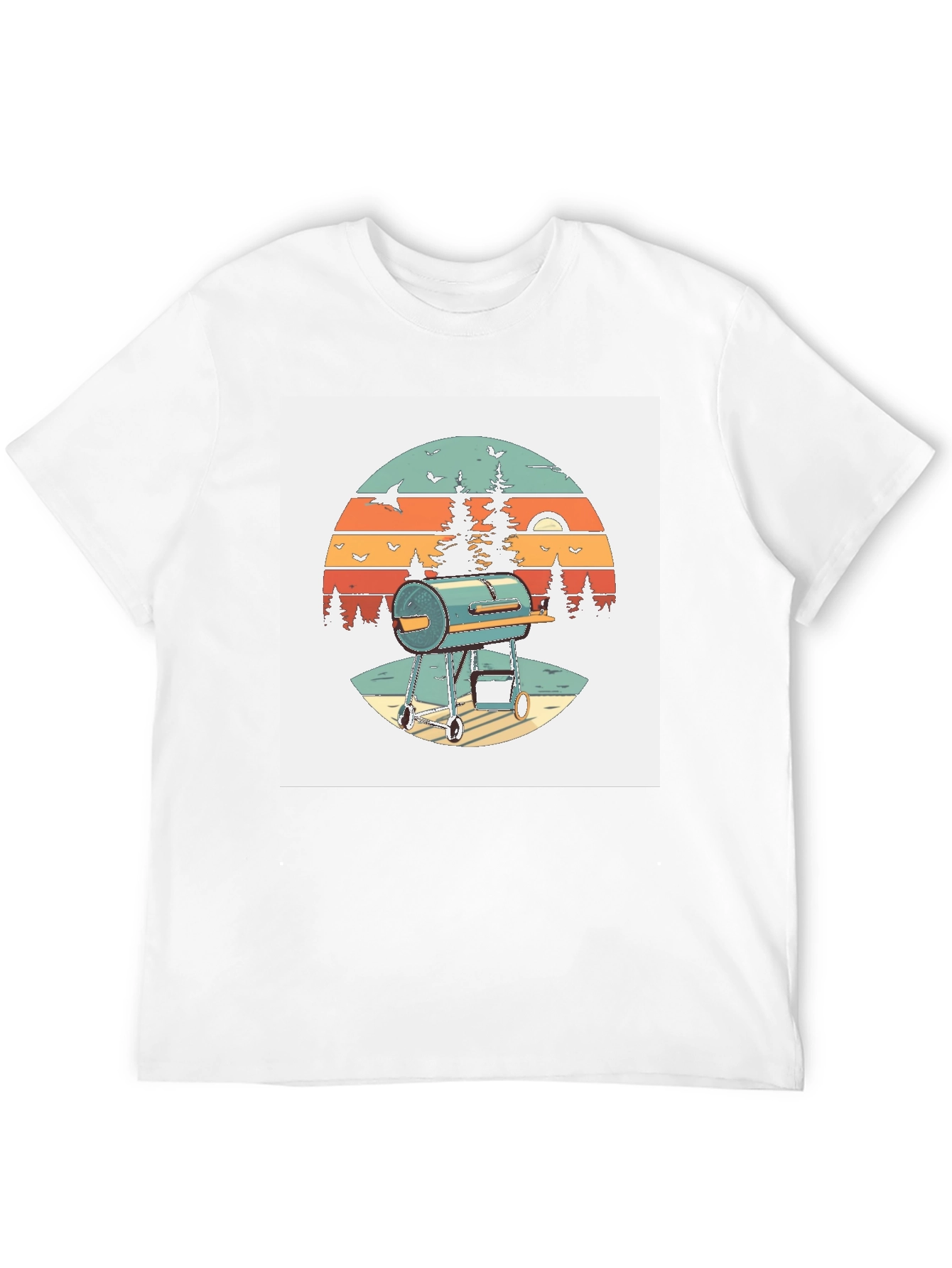 Black Retro BBQ Grill T-Shirt view 12