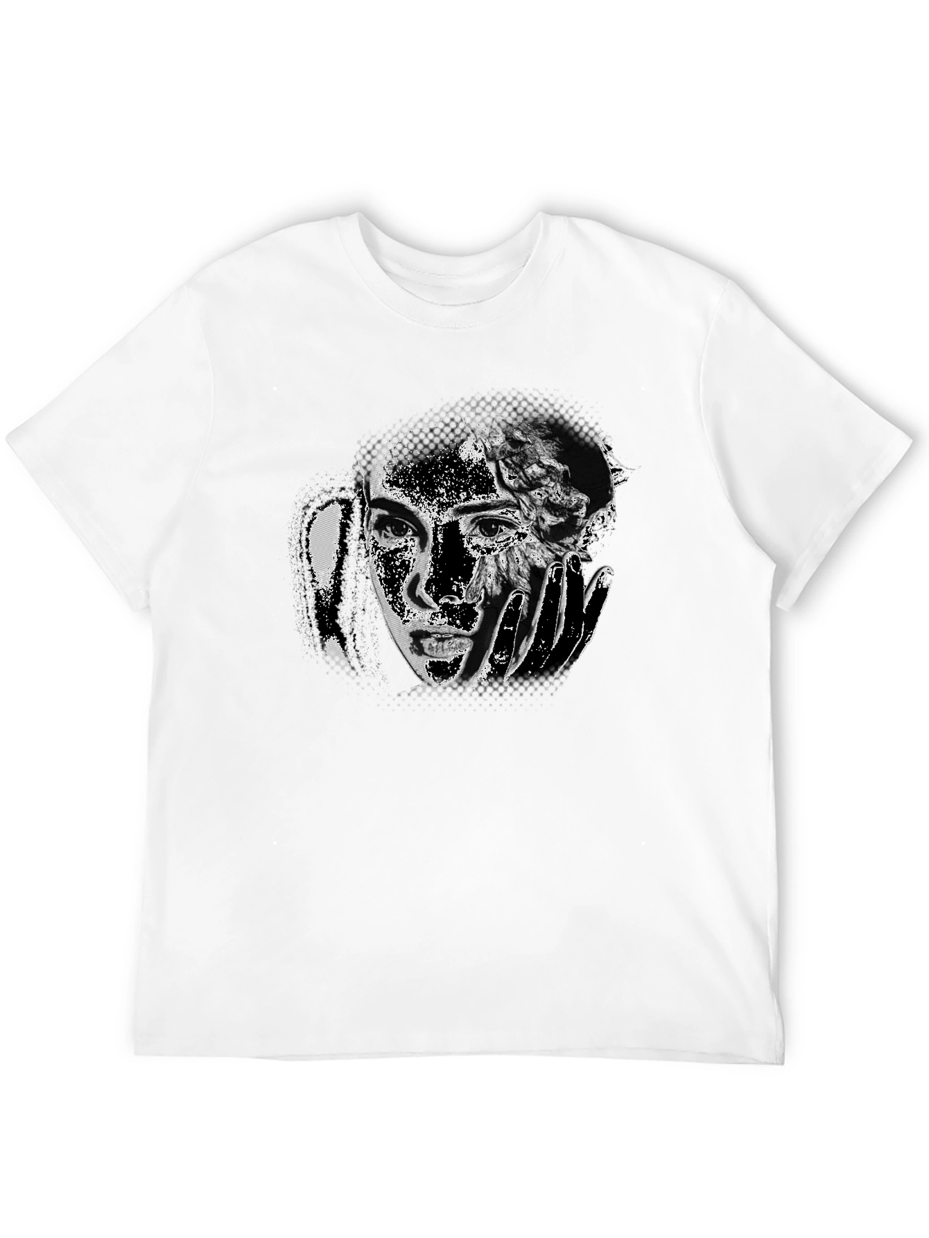Black Monochrome Portrait Graphic Tee - Soft Cotton Blend view 12