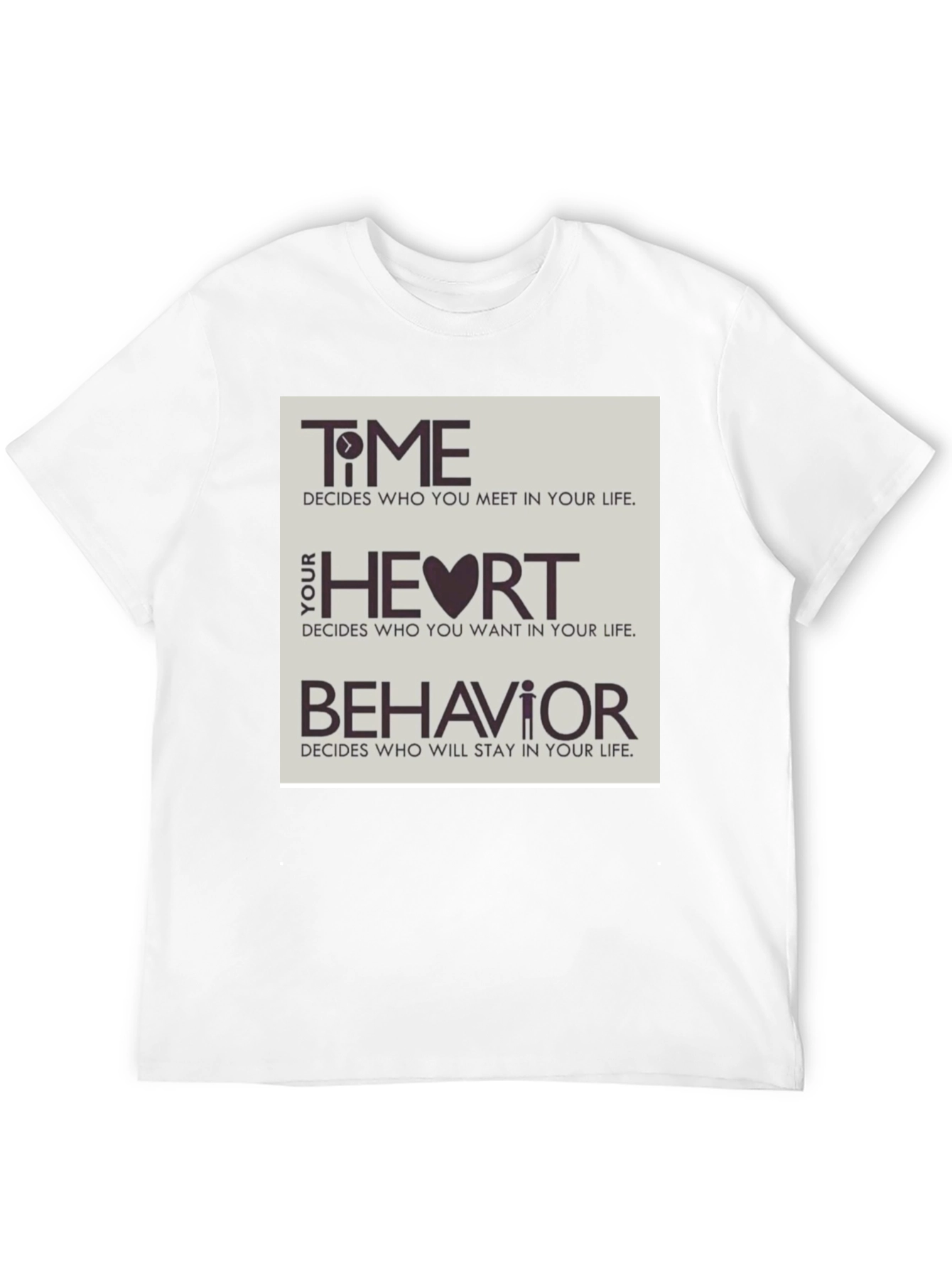 Black Time, Heart, & Behavior Graphic Tee view 12