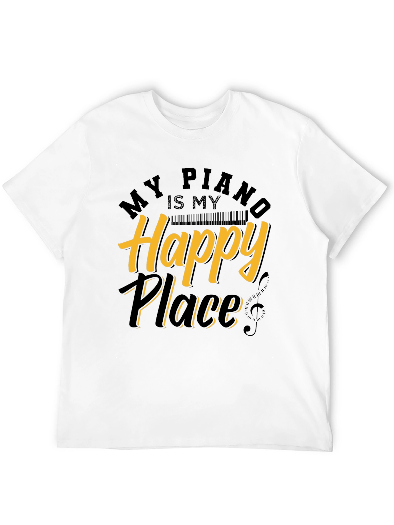 Black My Piano is My Happy Place Graphic Tee view 12
