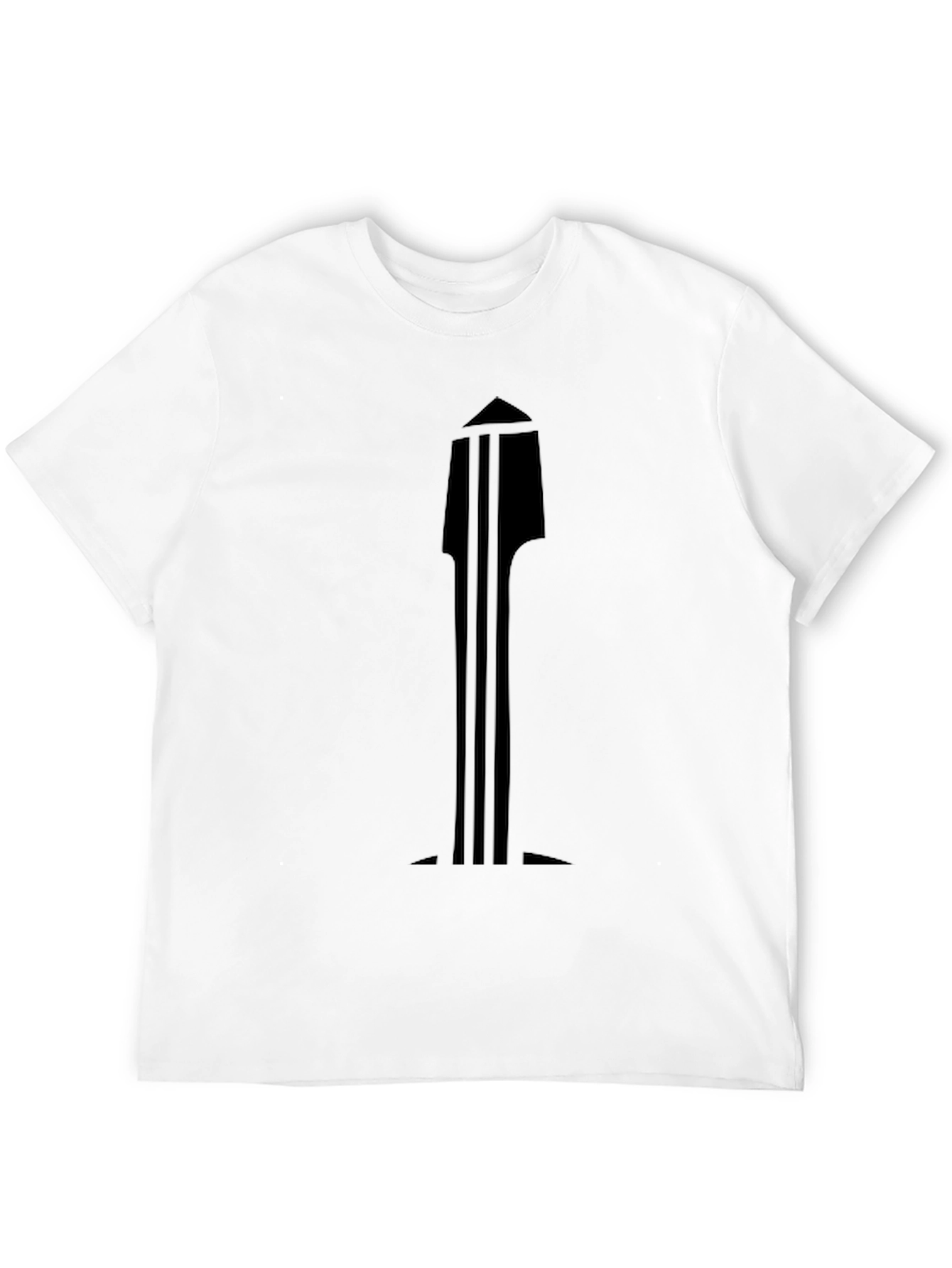 Black Minimalist Black Guitar Neck Graphic T-Shirt view 12