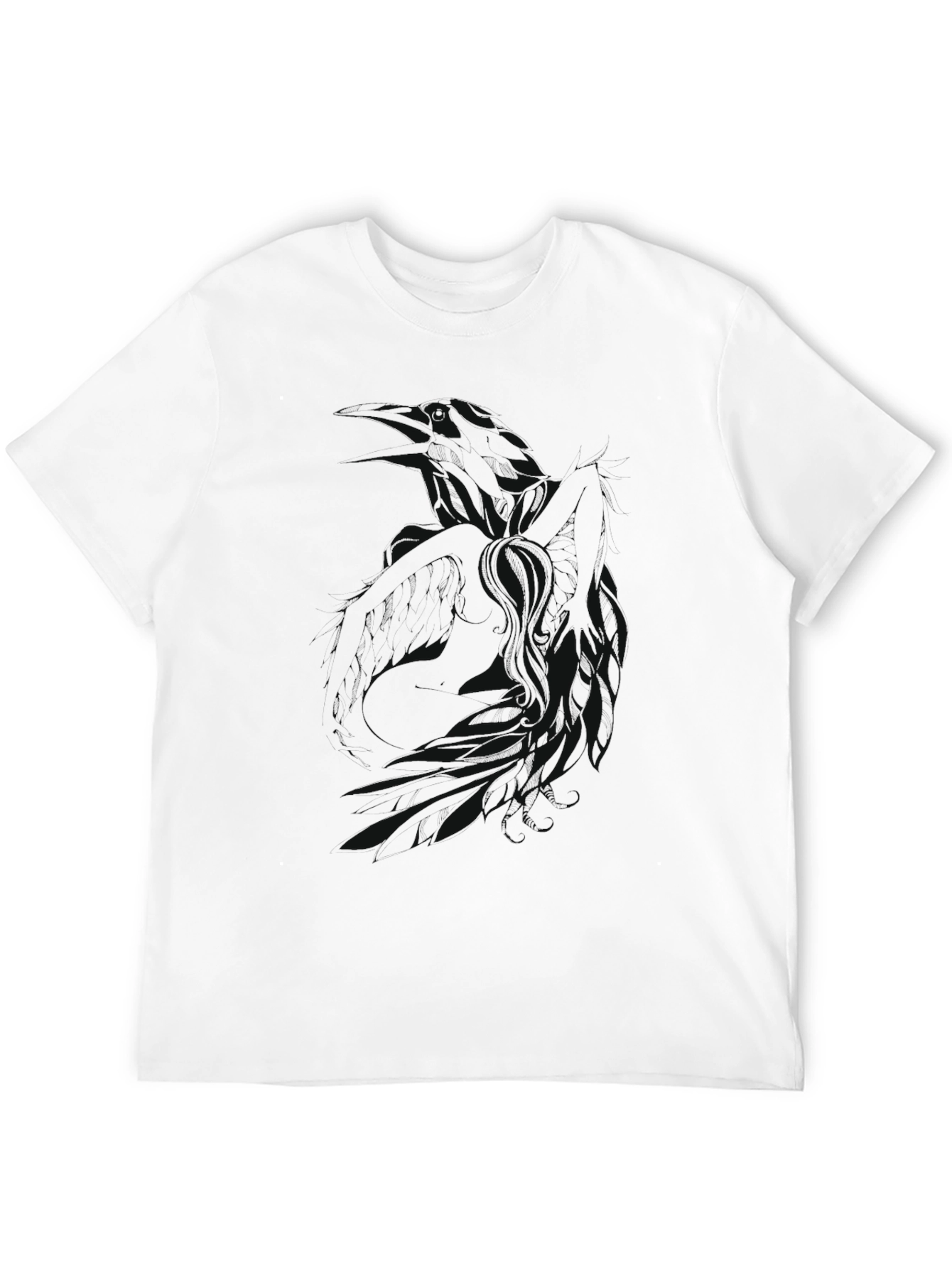 Black Men's Black Graphic Print T-Shirt view 12