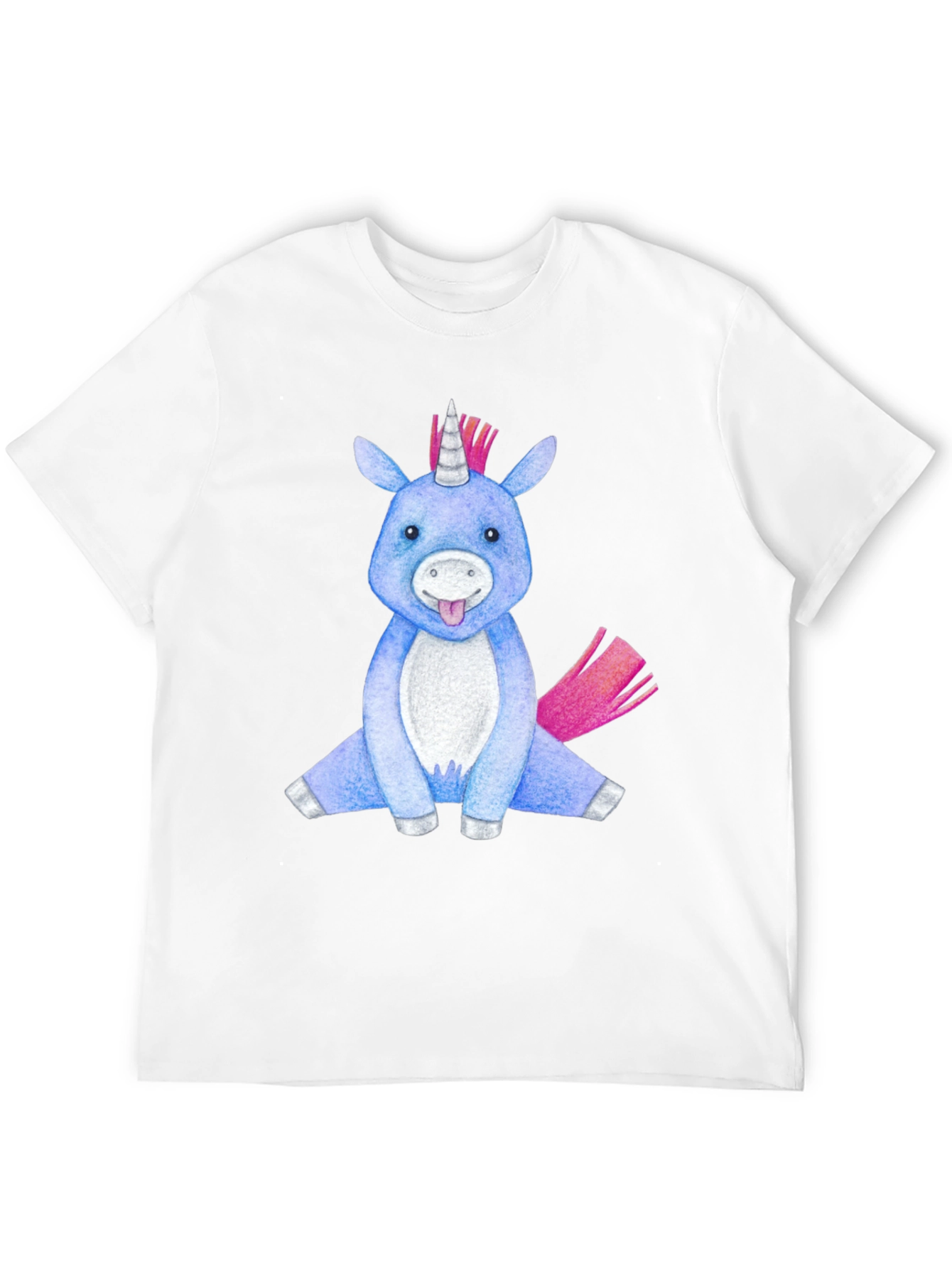 Black Cute Unicorn Graphic Tee - Black Cotton Blend view 12