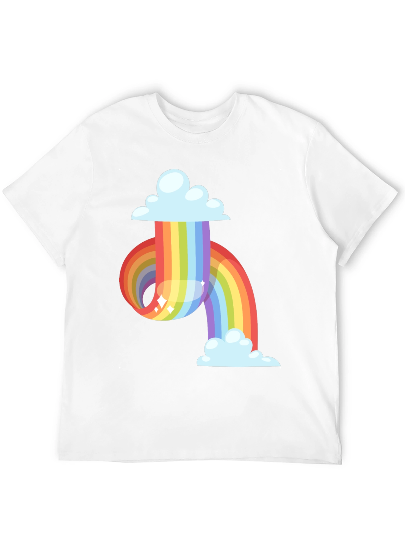 Black Rainbow Cloud Graphic Tee - Soft Cotton Blend view 12