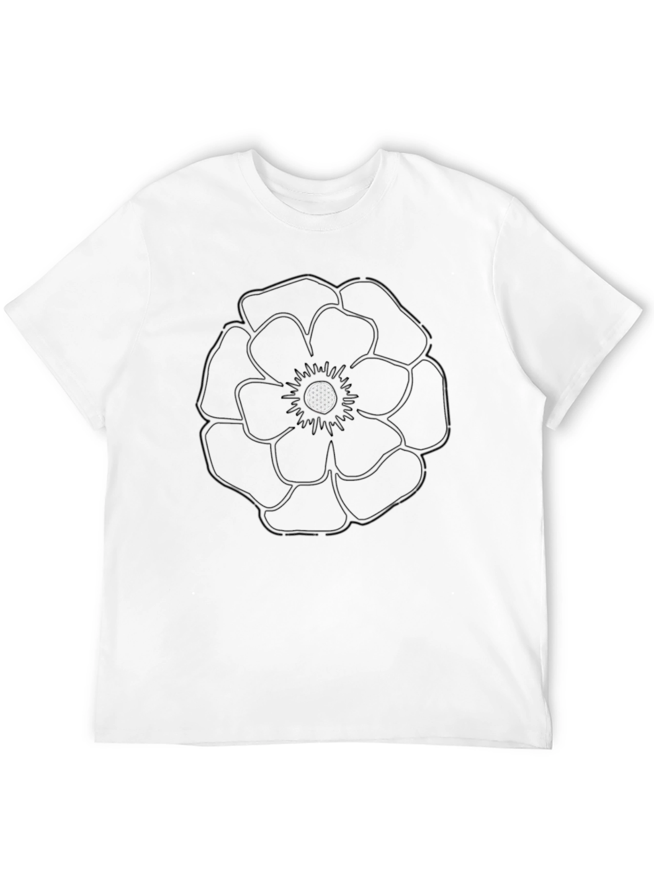Floral Outline Graphic Tee - Modern Minimalist Design - 12