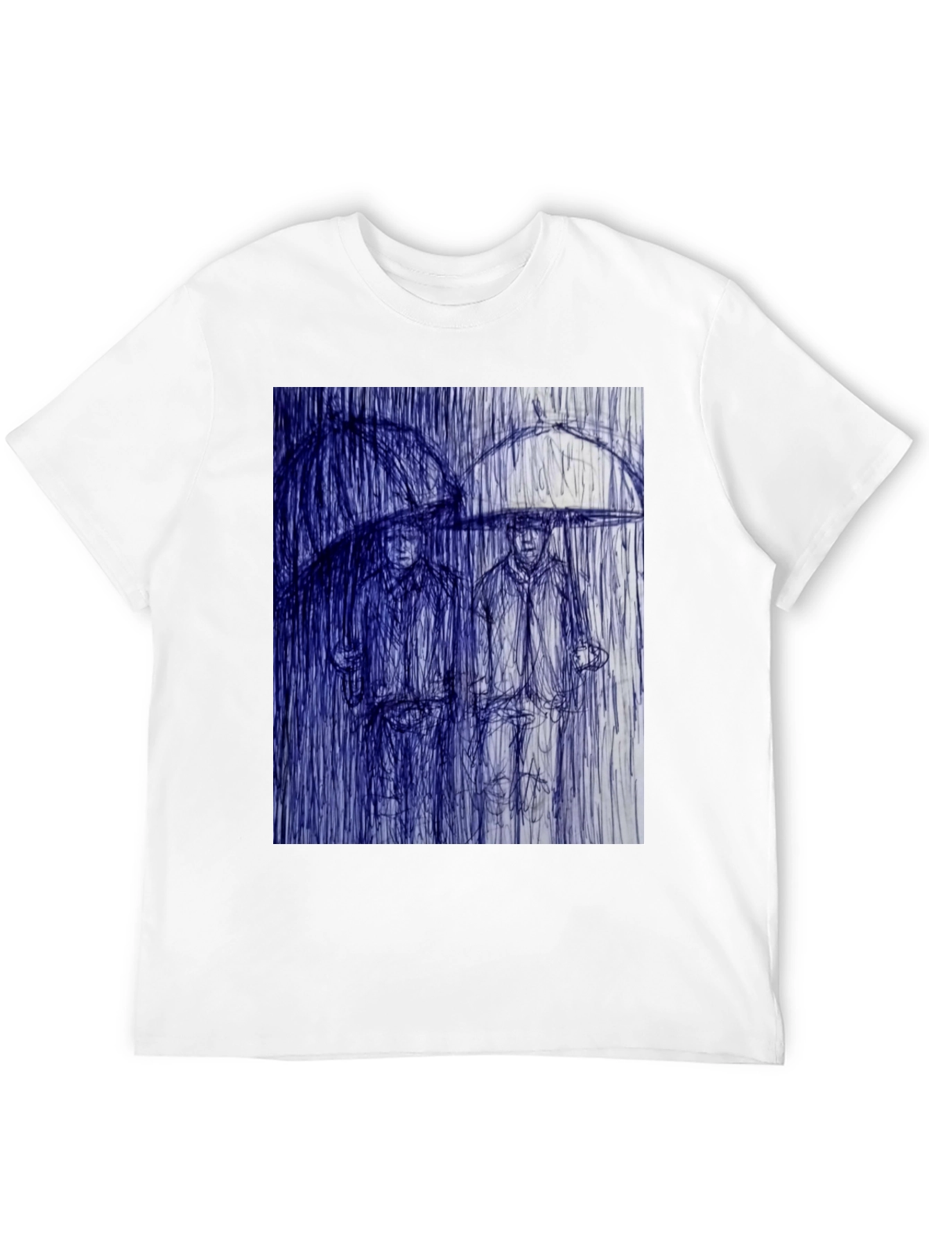 Black Rainy Day Sketch Graphic Tee view 12