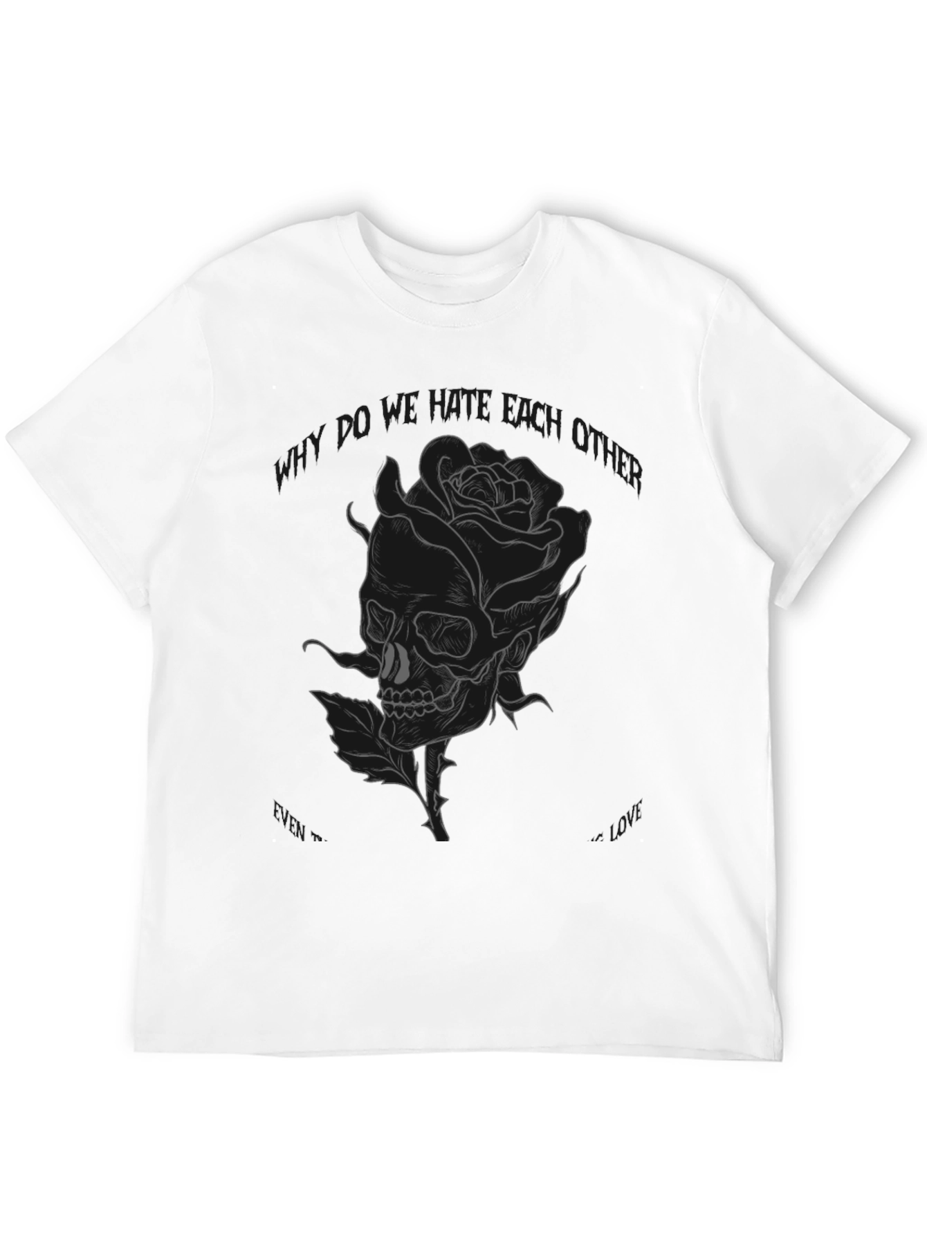 Black Skull Rose Graphic Tee - Edgy Style view 12