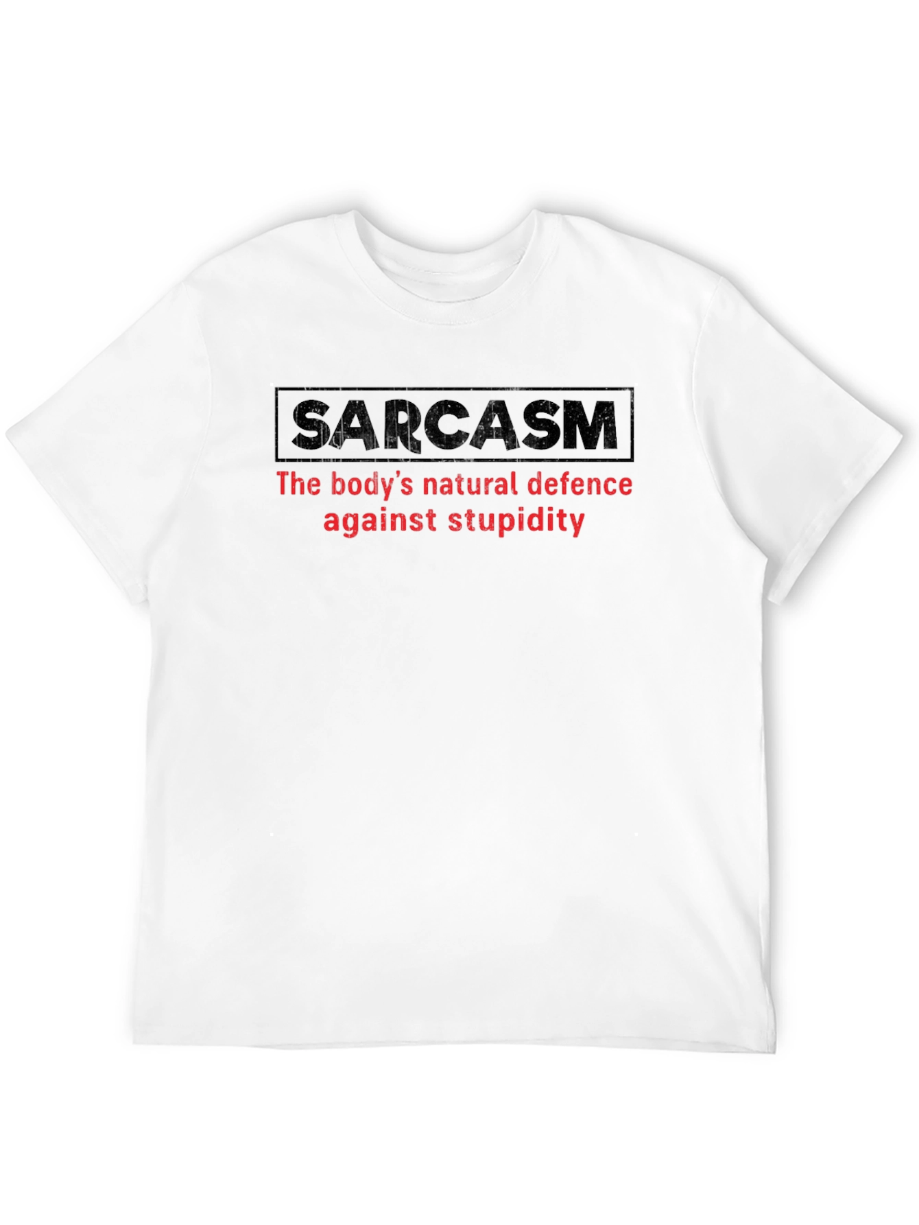 Black Sarcasm Defense Black Cotton T-Shirt view 12
