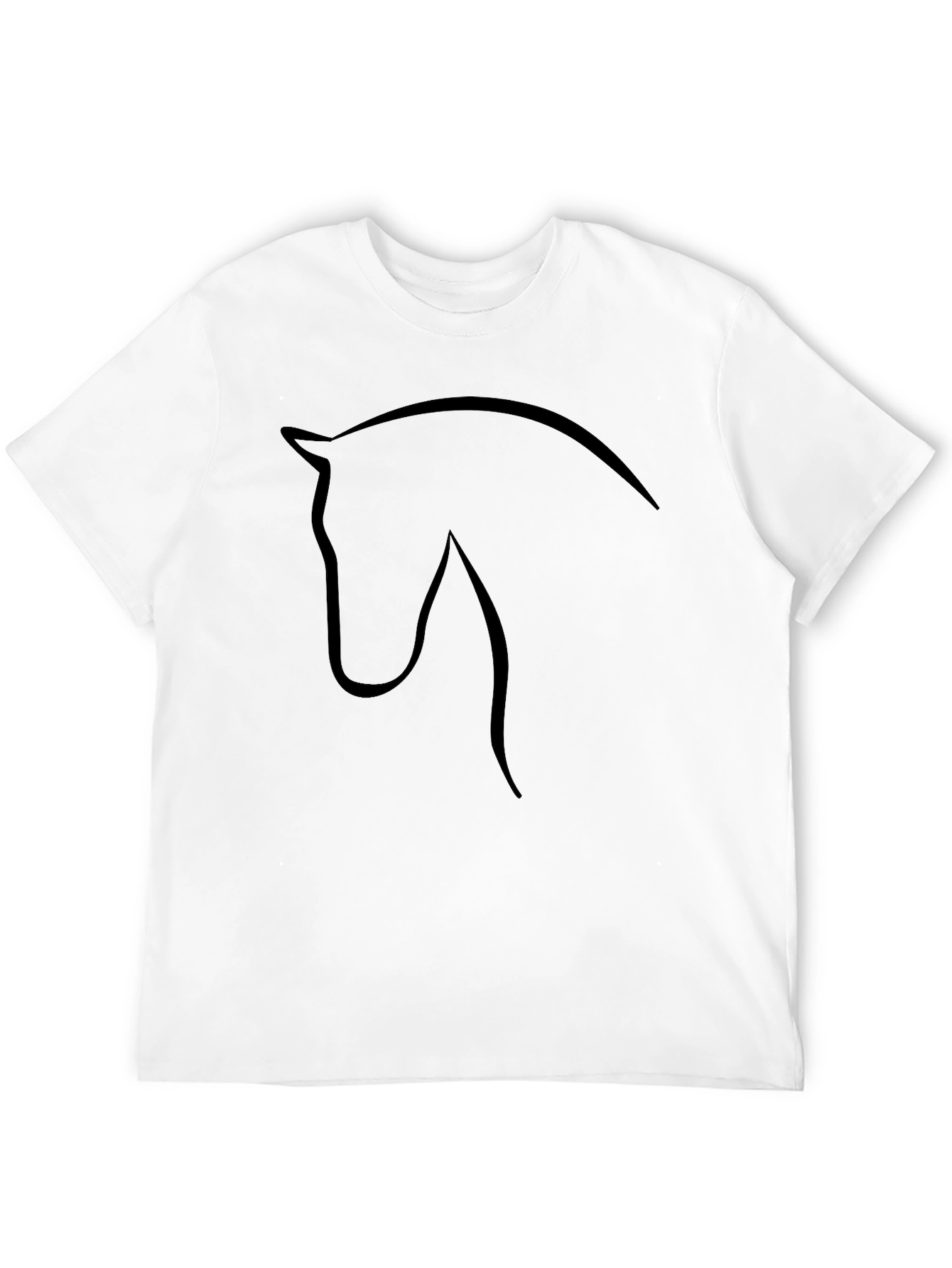 Black Equestrian Tee: Black Horse Silhouette T-Shirt view 12
