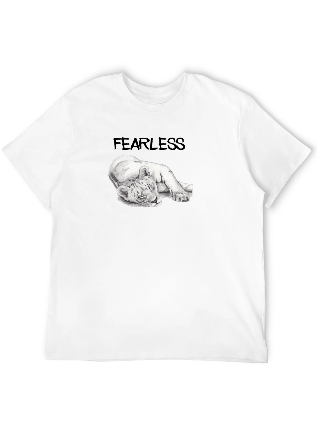 Black Fearless Lion Tee - Black Graphic T-Shirt view 12