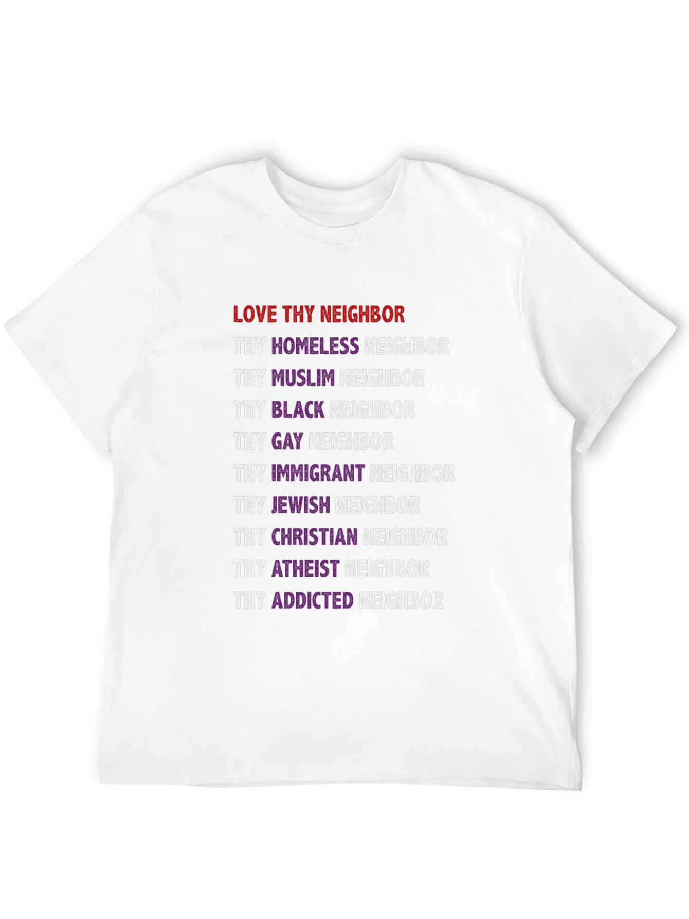 Love Thy Neighbor Graphic Tee - Black Unisex T-Shirt - 12