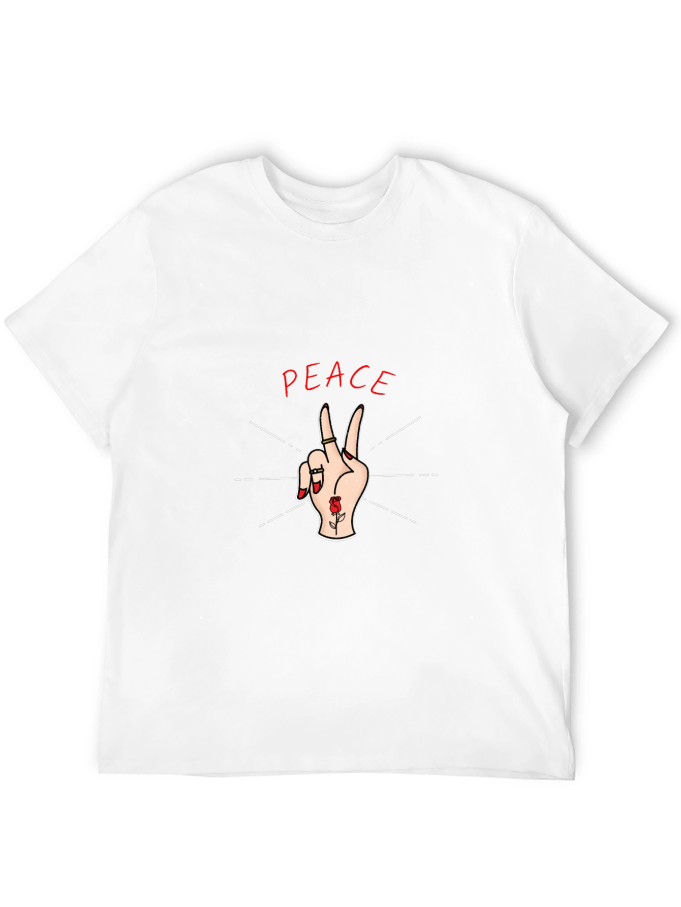 Black Peace Sign Graphic Black T-Shirt view 12