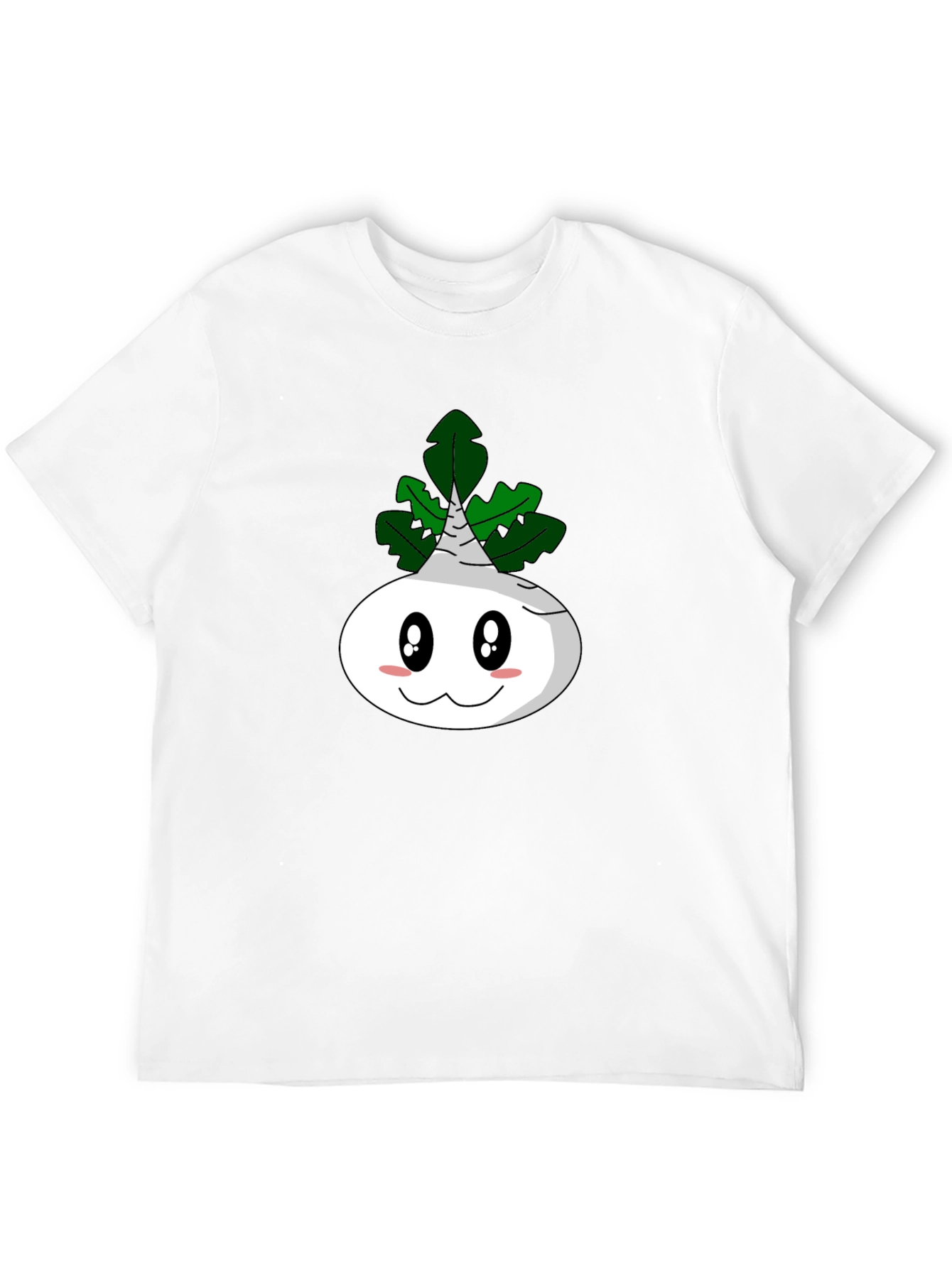 Black Cartoon Turnip T-Shirt - Funny Vegetable Tee view 12