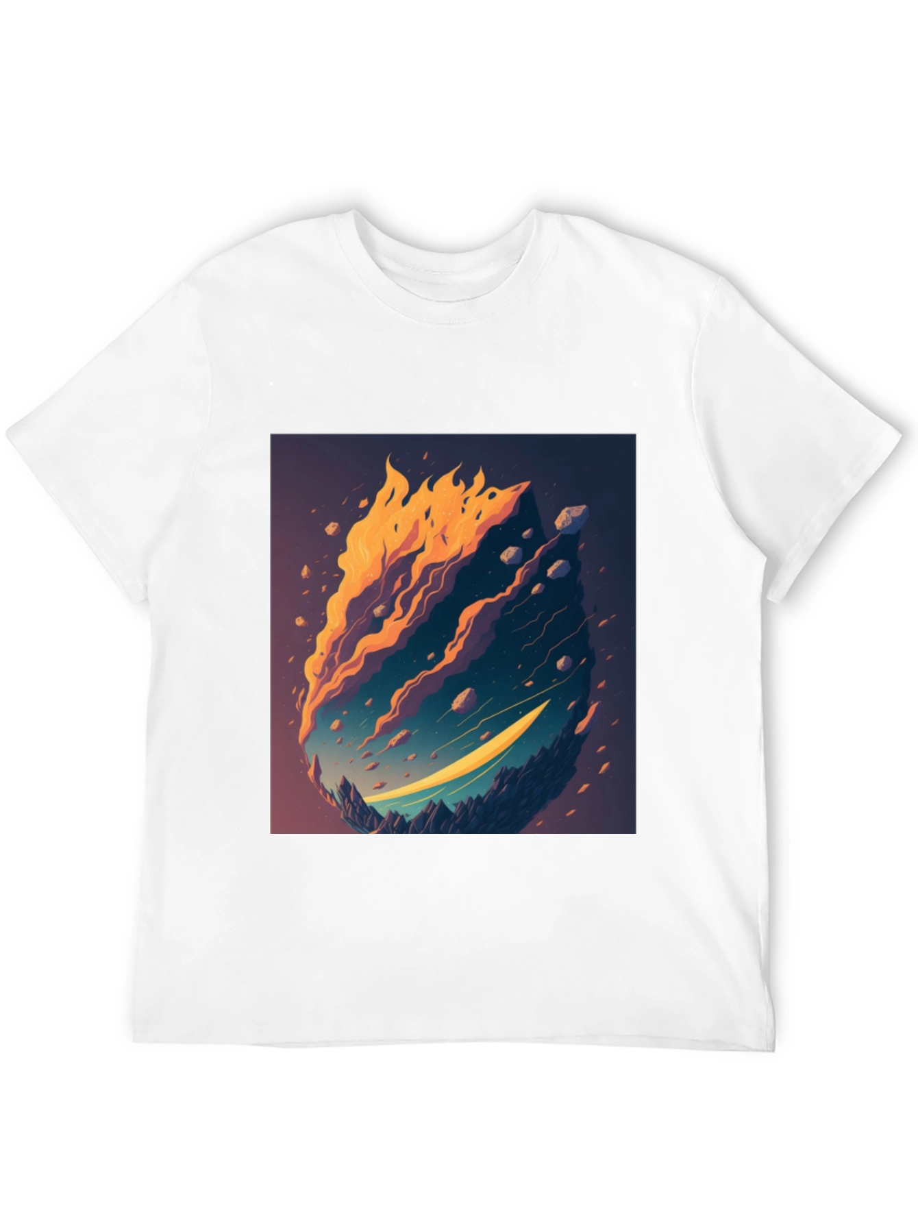 Black Fiery Landscape Graphic Tee - Unique Design view 12