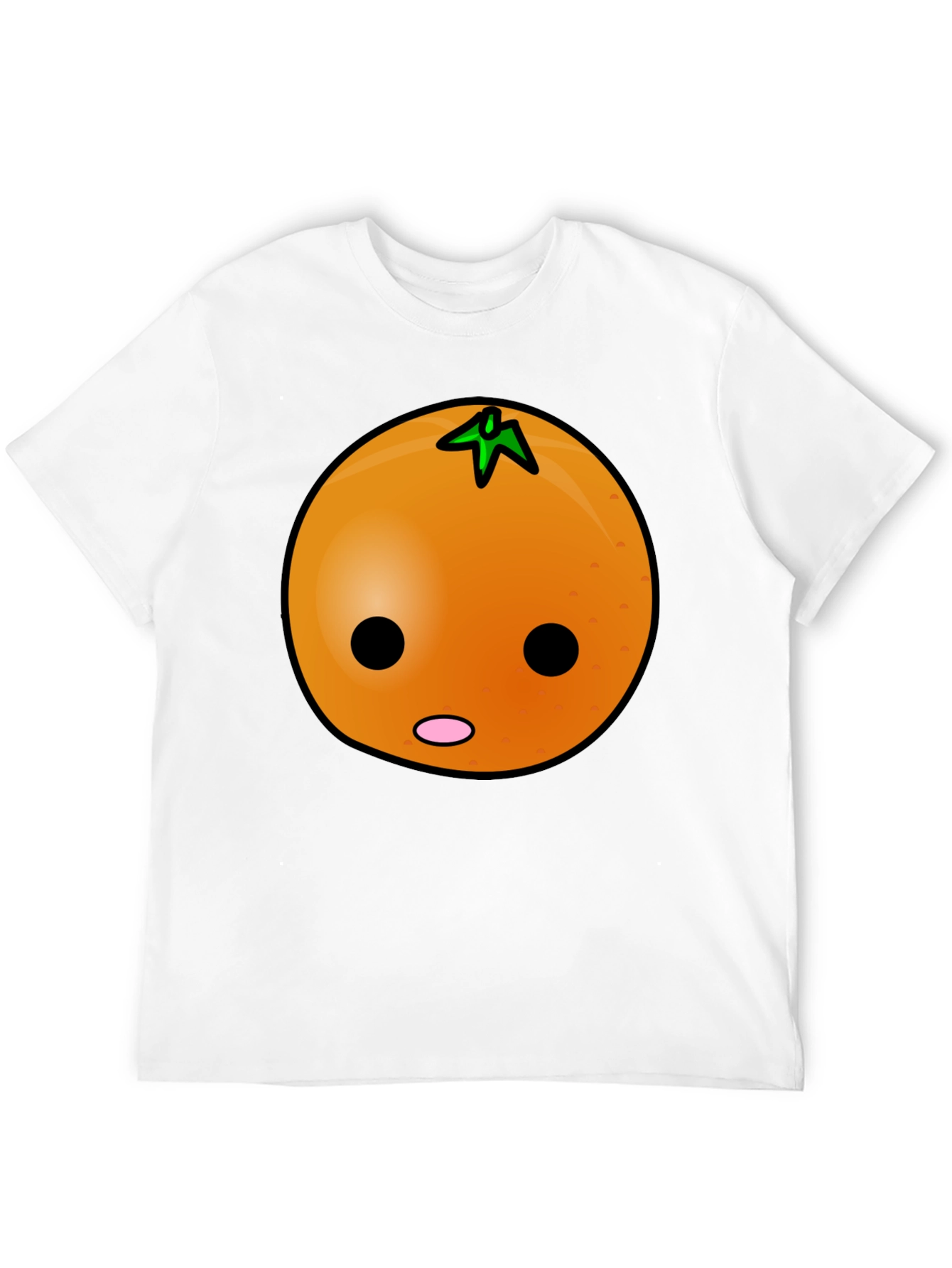 Black Funny Orange Cartoon Face Graphic Tee view 12
