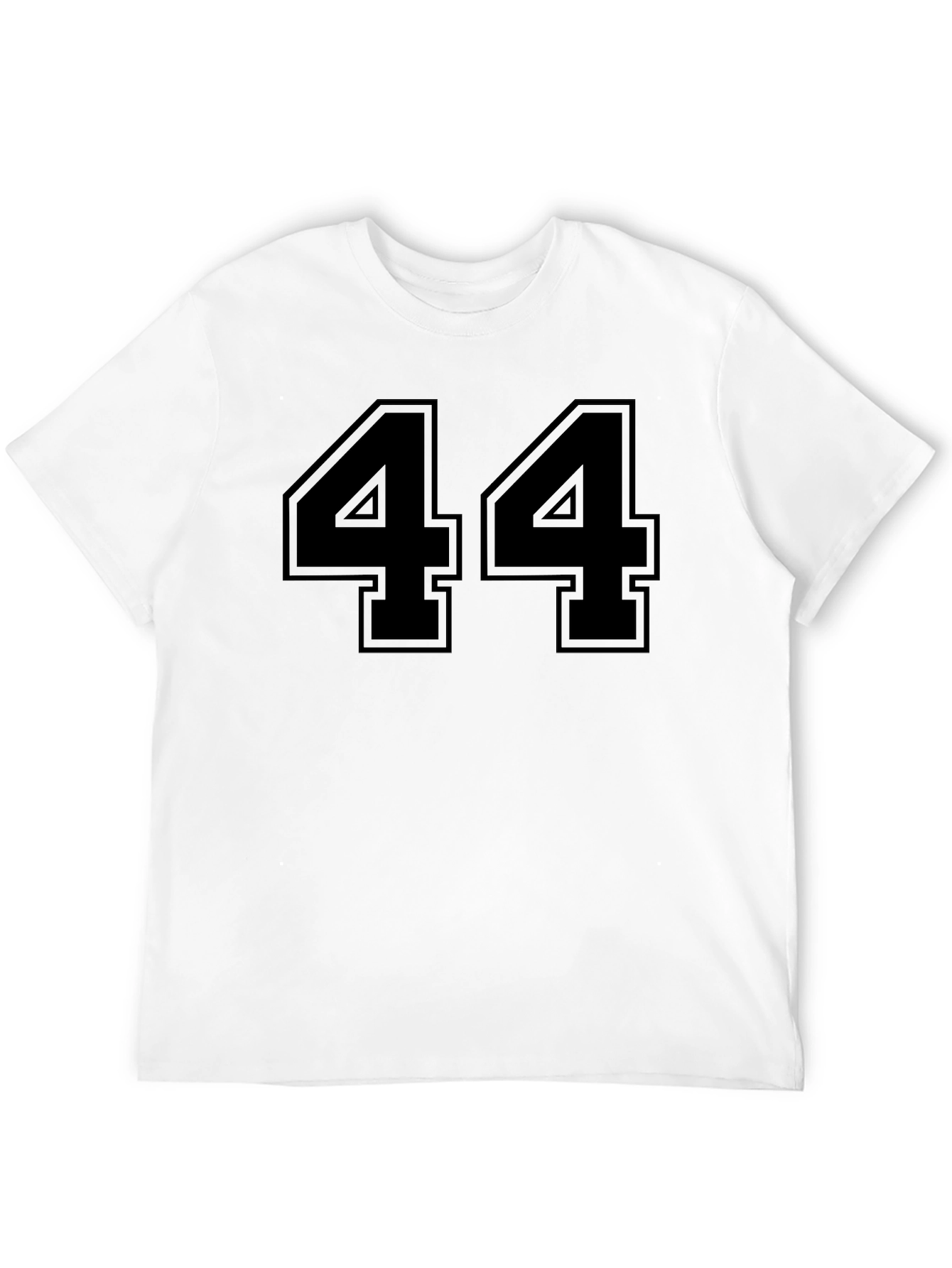Black Black T-Shirt with Bold Number 44 Design view 12