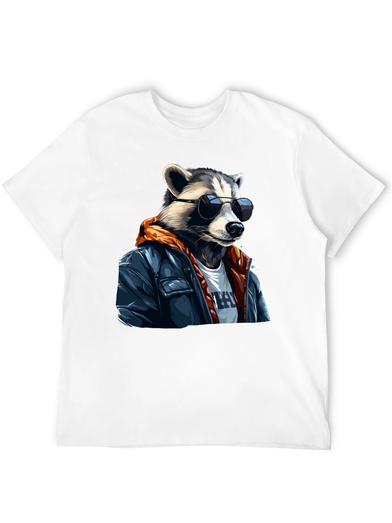 Black Cool Raccoon Graphic Tee - Black T-Shirt view 12