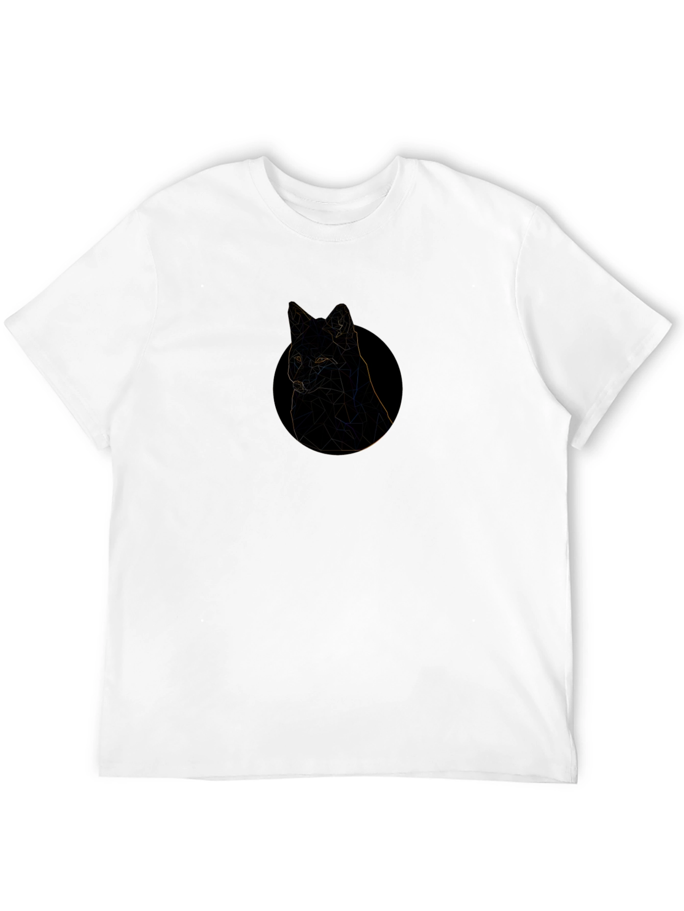 Black Geometric Cat Graphic Tee - Black view 12