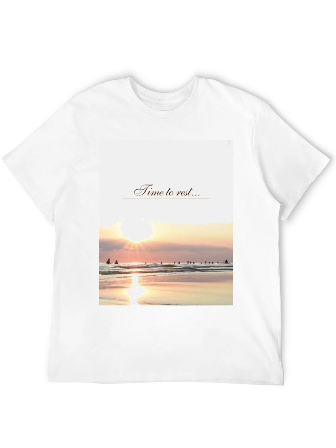 Black Time to Rest Graphic Tee - Beach Sunset Design view 12