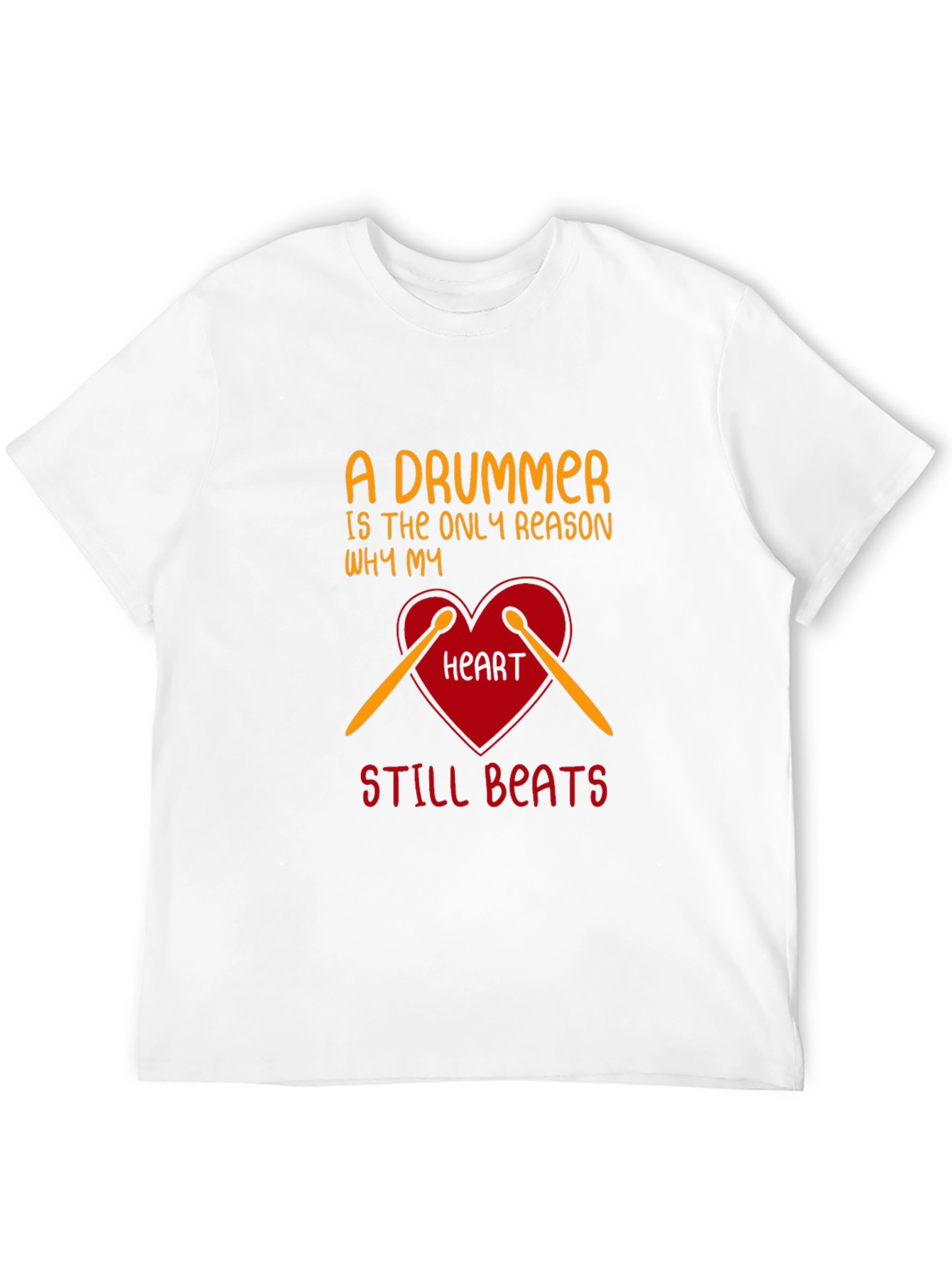 Black Drummer Heartbeat Tee - Music Lover T-Shirt view 12