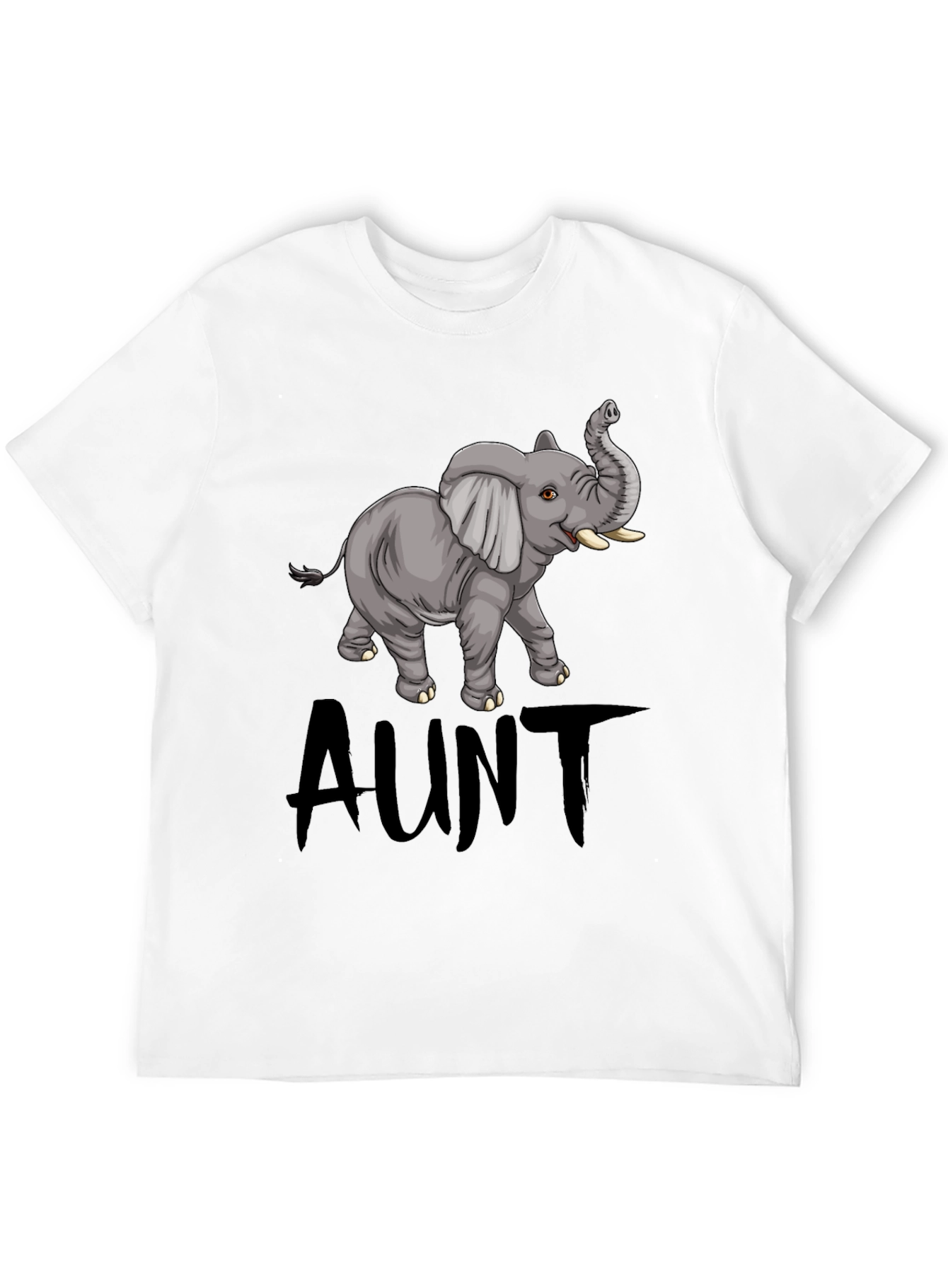 Black Cute Aunt Elephant Graphic Tee - Black view 12