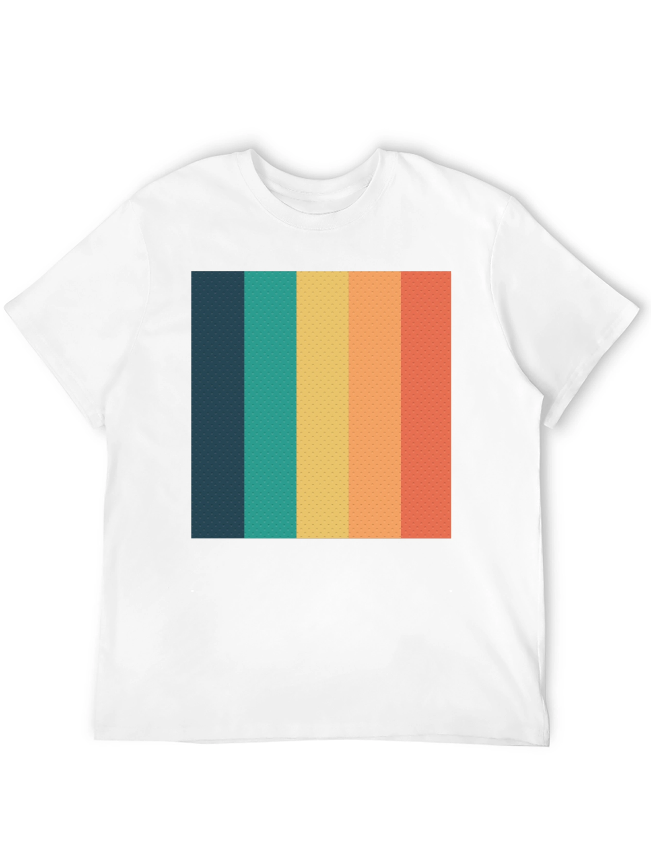 Black Retro Striped T-Shirt - Black Crew Neck Tee view 12