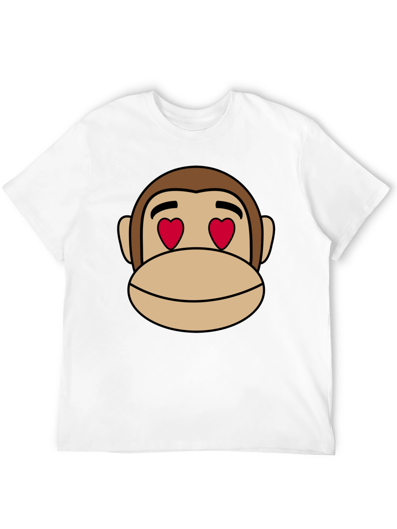 Black Monkey Face Heart Eyes T-Shirt - Black Cotton view 12
