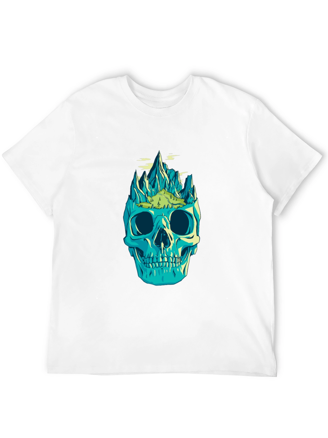Black Skull Mountain Graphic Print T-Shirt view 12