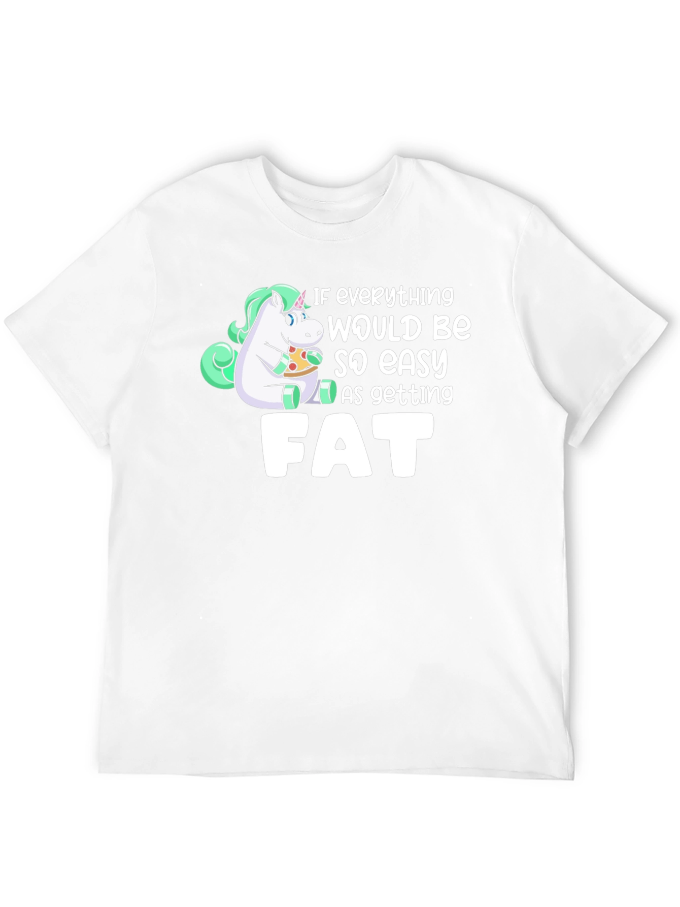 Black Unicorn Pizza Fat Funny T-Shirt view 12