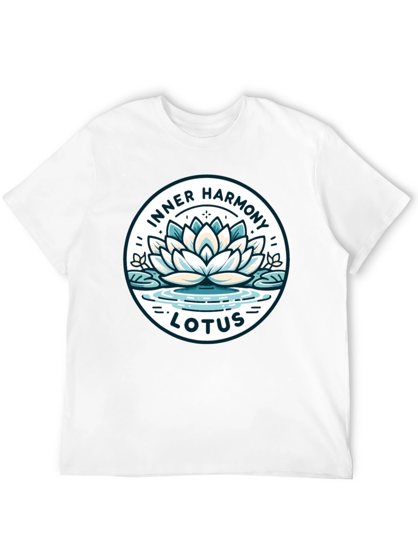 Black Inner Harmony Lotus T-Shirt - Meditative Graphic Tee view 12