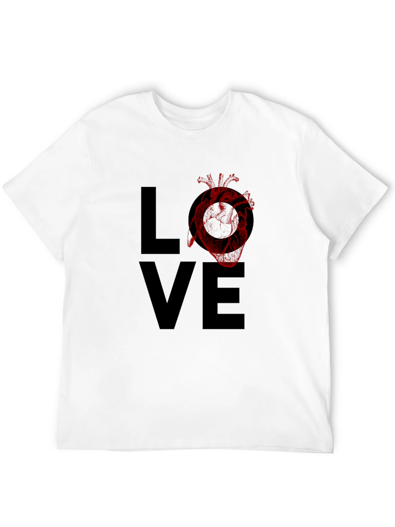 Black Love Heart Graphic Tee - Black view 12