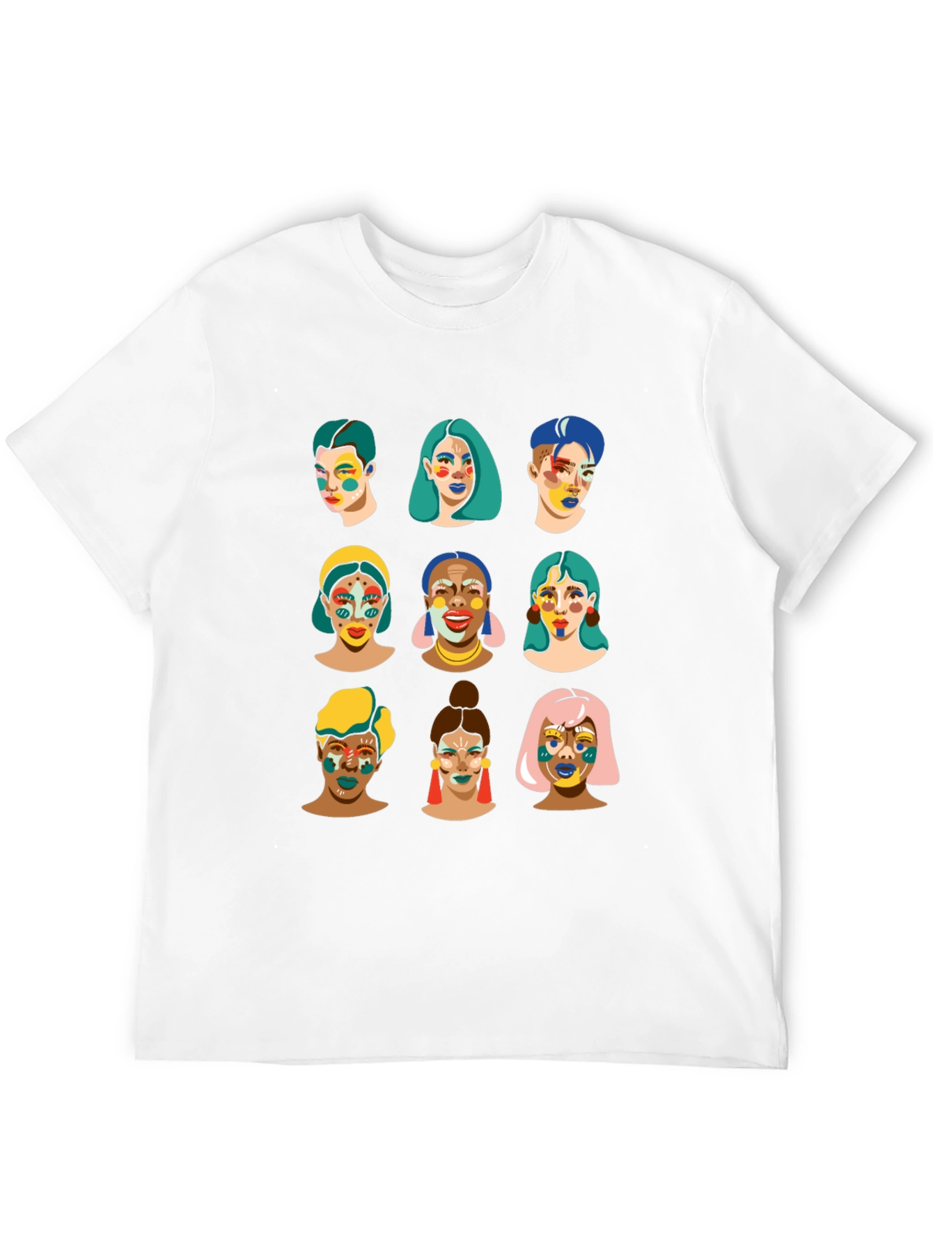 Black Faces T-Shirt - Artistic Design, Unisex Cotton Tee view 12