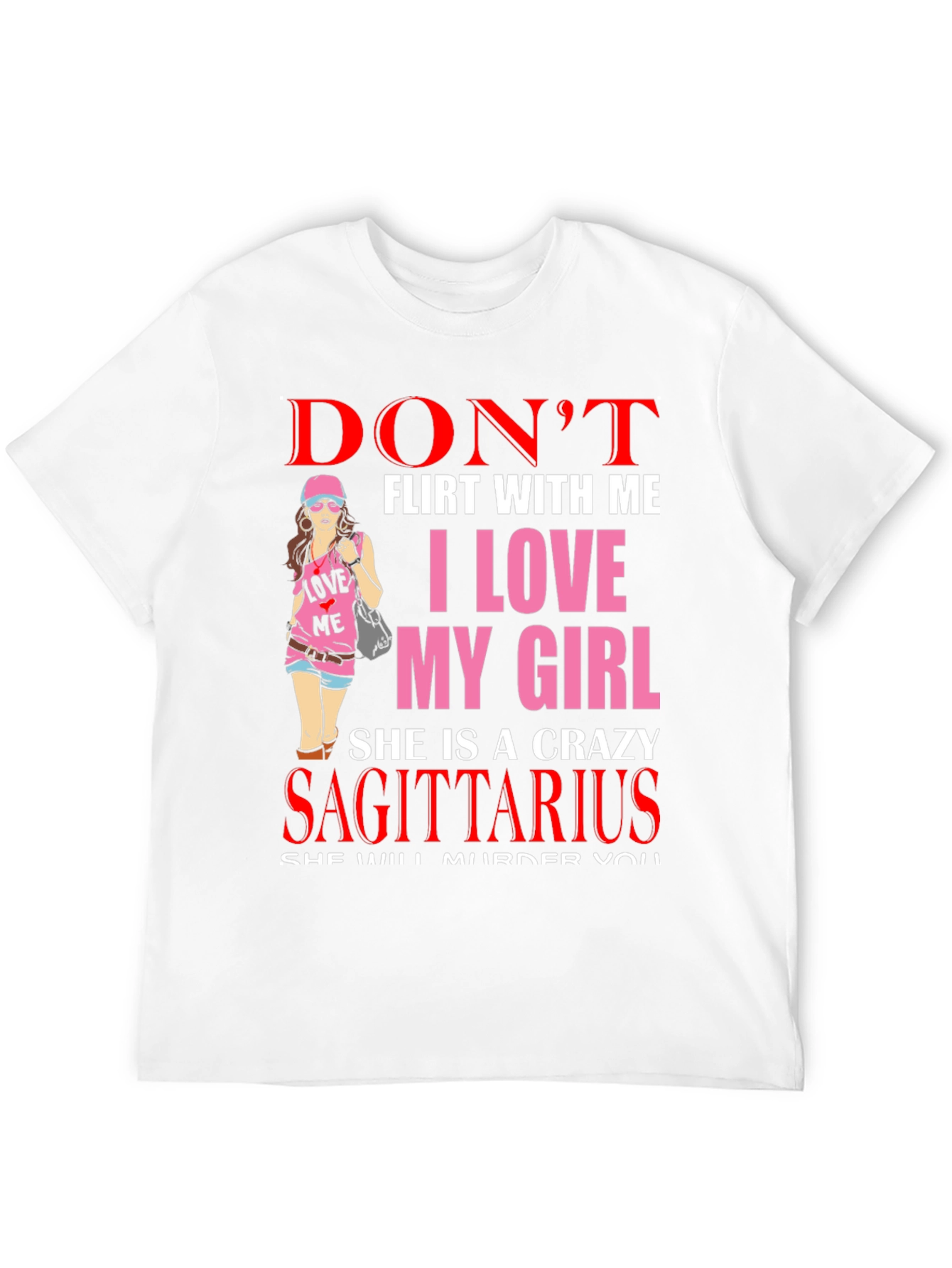 Black Don't Flirt With Me Sagittarius T-Shirt view 12