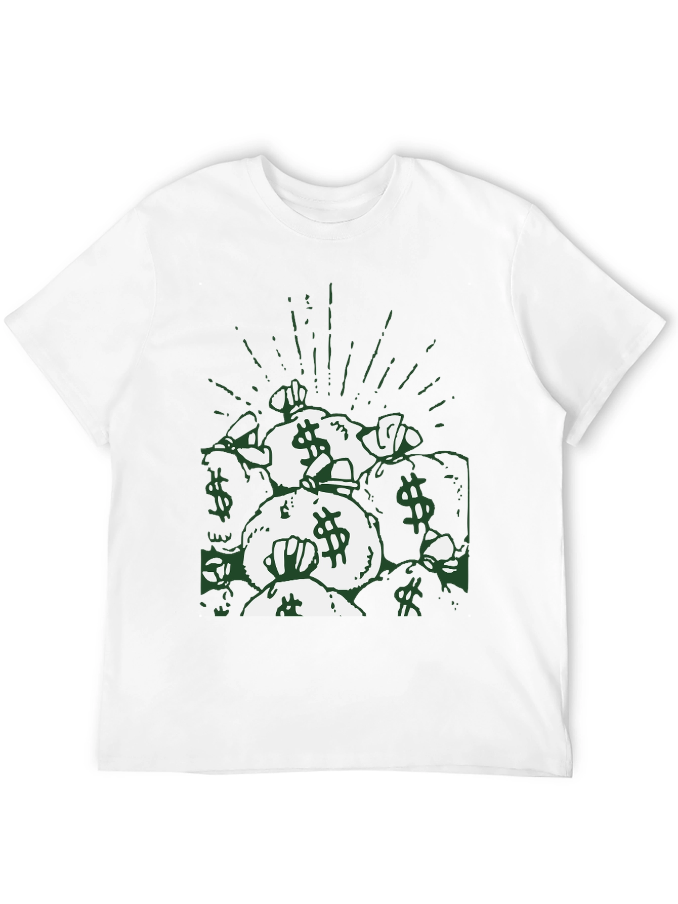 Black Money Bags Graphic Tee - Black Cotton Shirt view 12