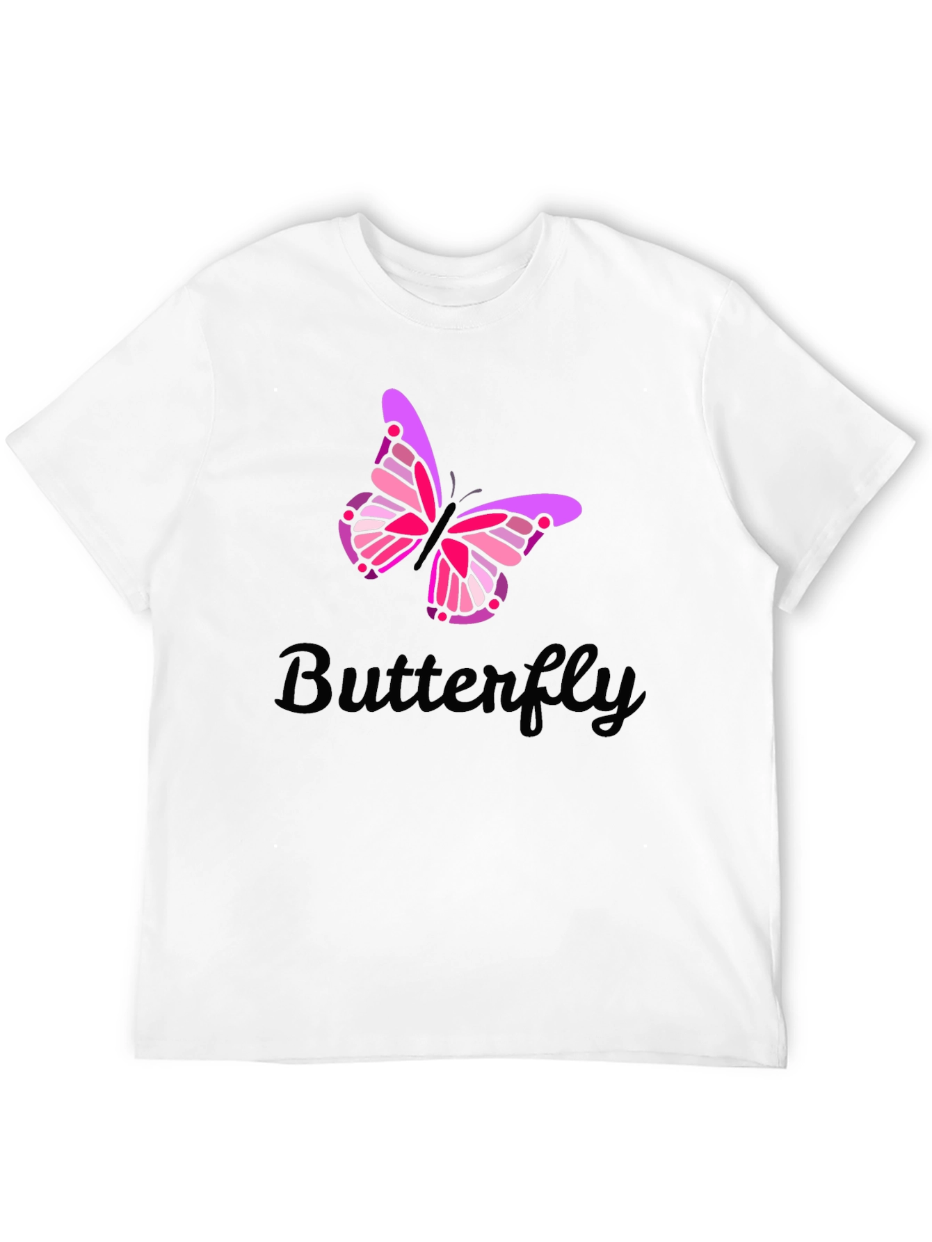 Black Butterfly Graphic Print Men's Black T-Shirt view 12