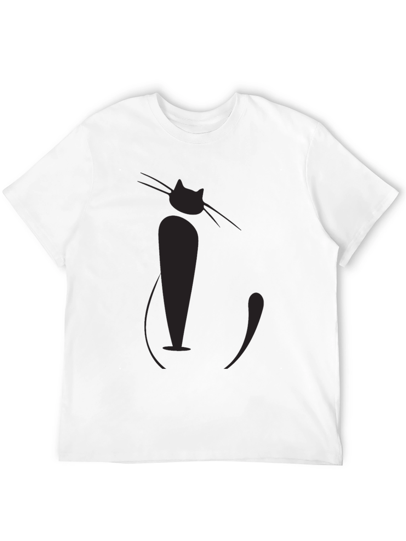 Black Stylish Black Cat Graphic Tee - Men's Casual T-Shirt view 12