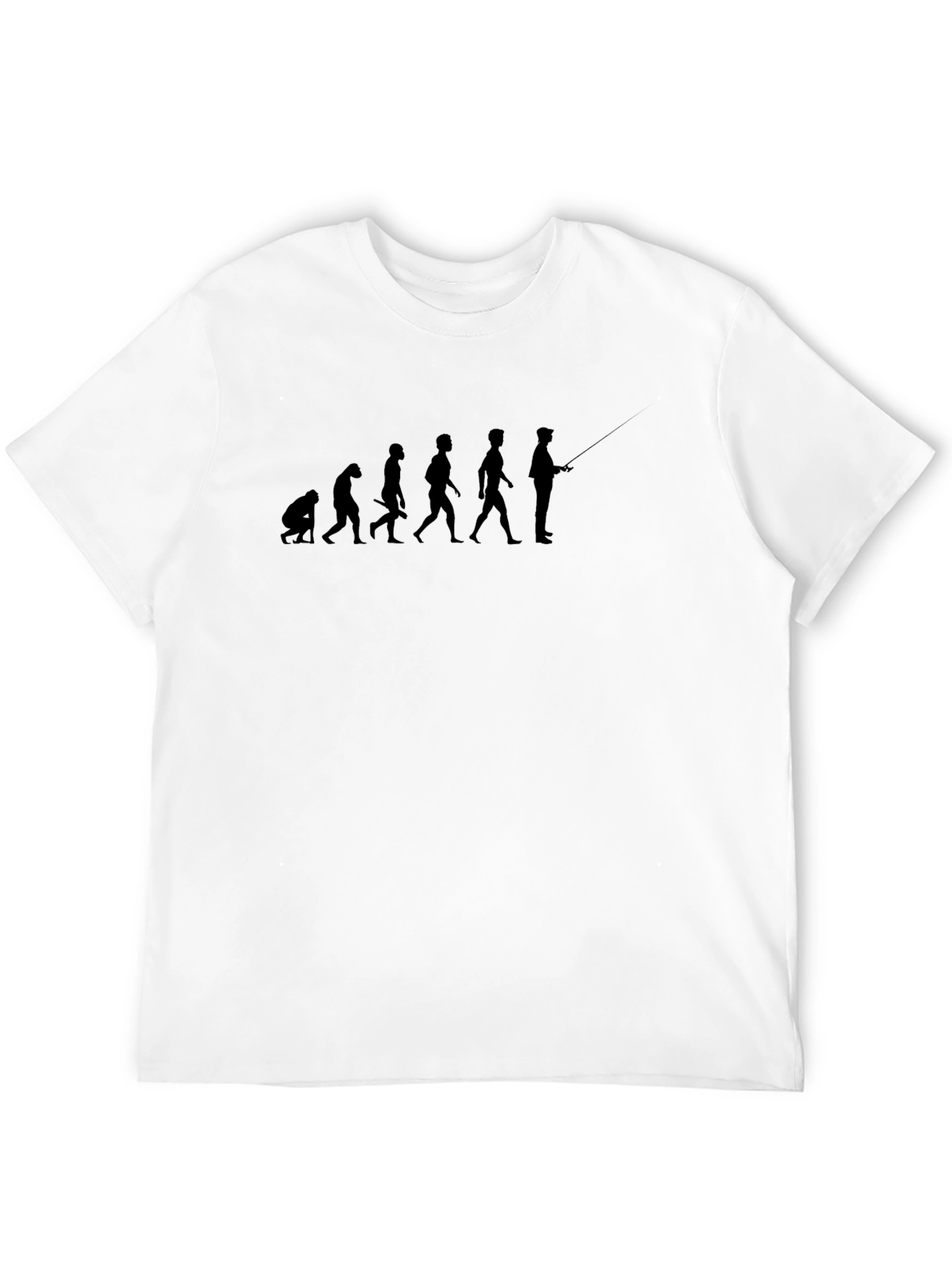 Black Evolution of Fishing T-Shirt: Humor Tee view 12
