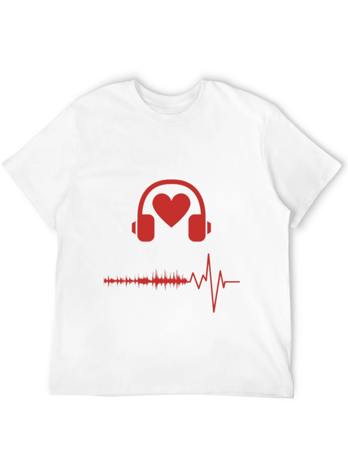 Black Heart Headphones Graphic Tee - Music Lover Shirt view 12