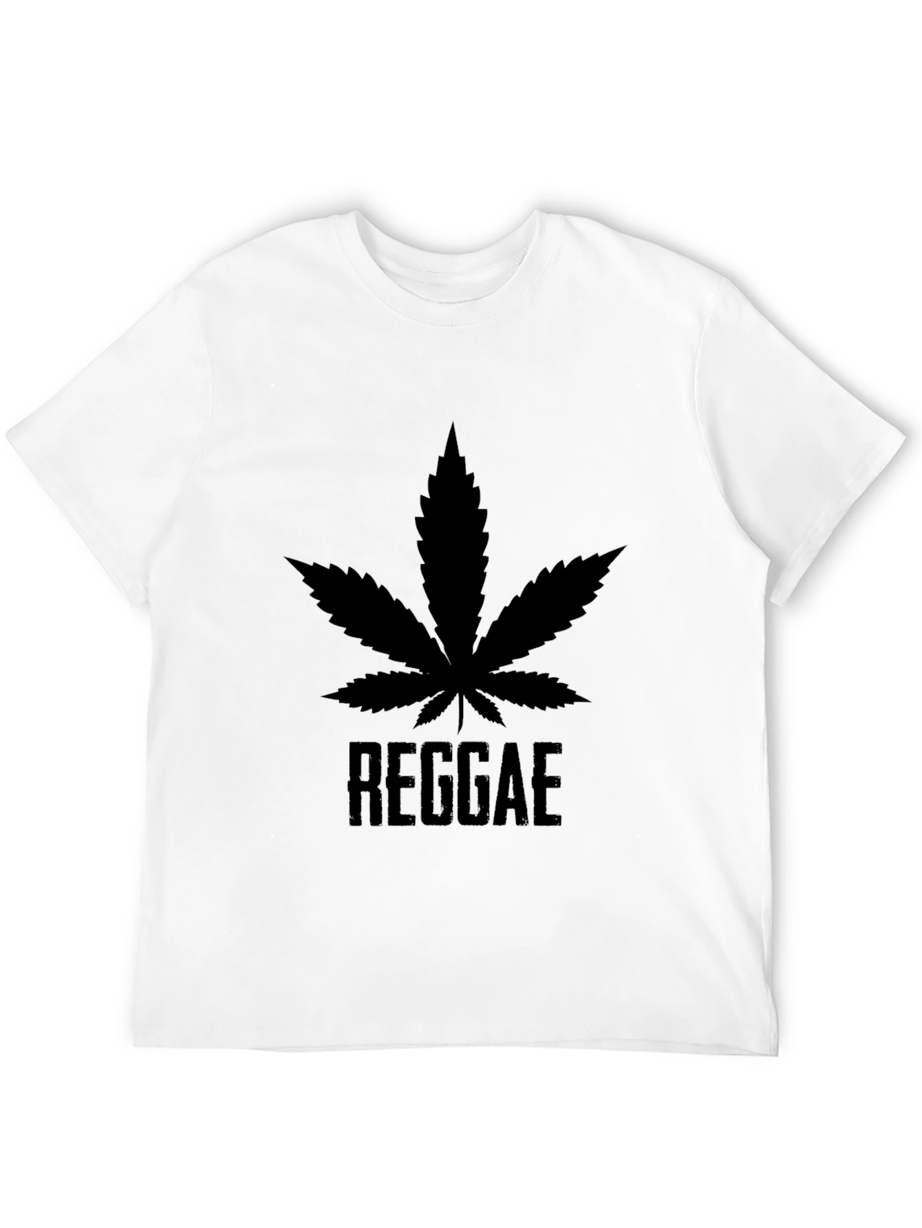 Black Reggae Leaf T-Shirt - Black Cotton Graphic Tee view 12
