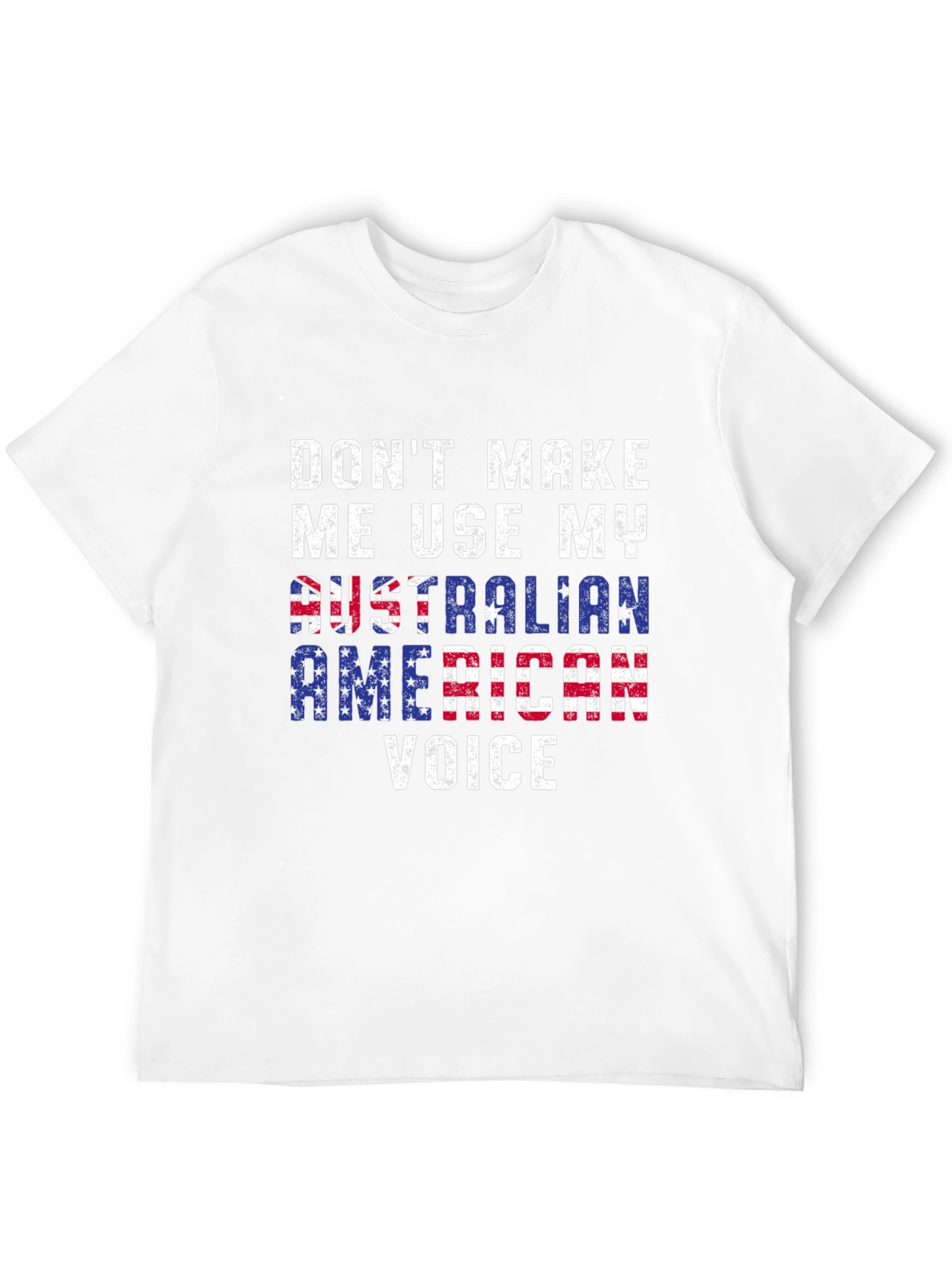 Black Funny Australian American Voice T-Shirt view 12