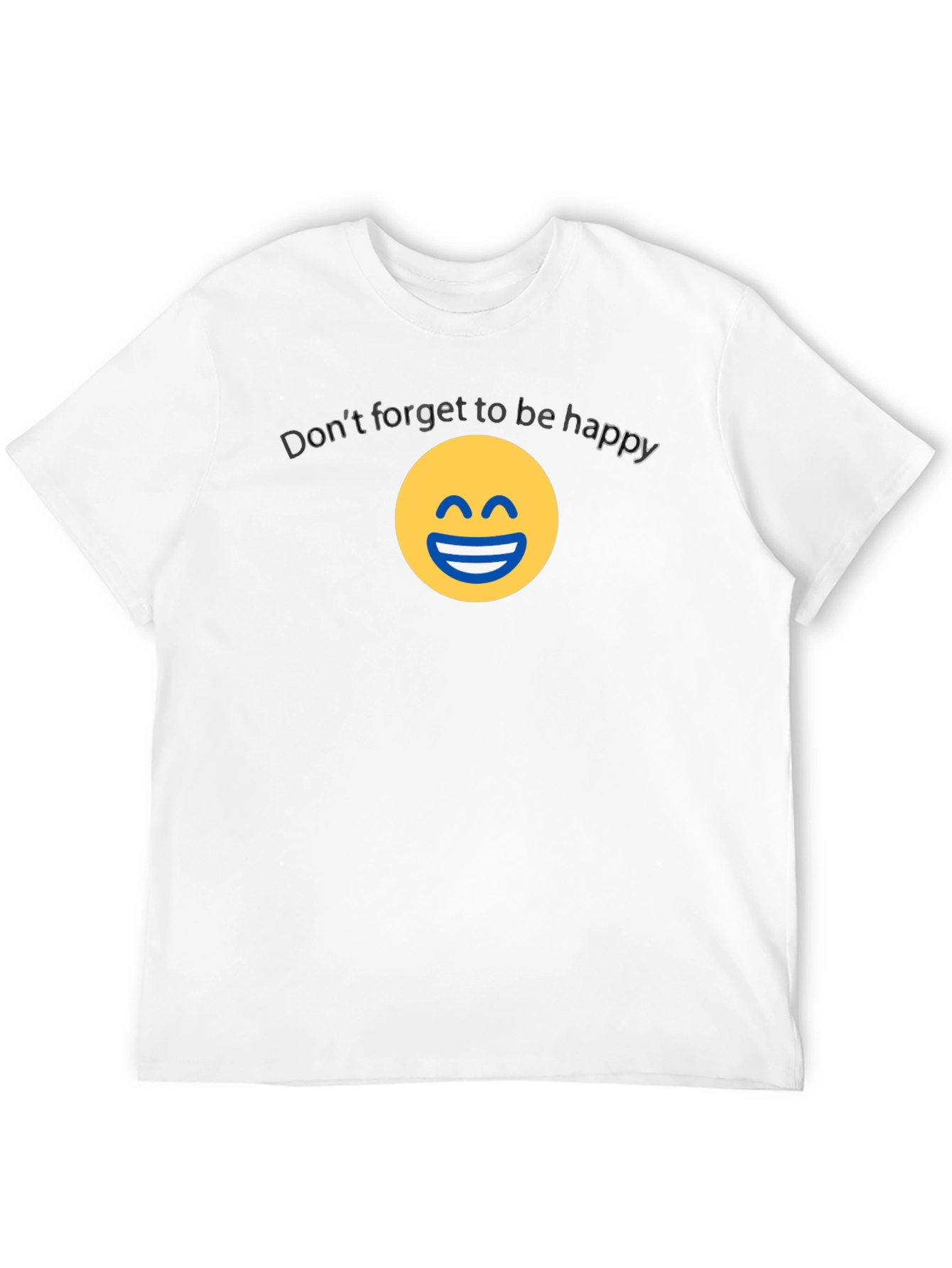 Black Be Happy Graphic Tee - Unisex Cotton Blend view 12