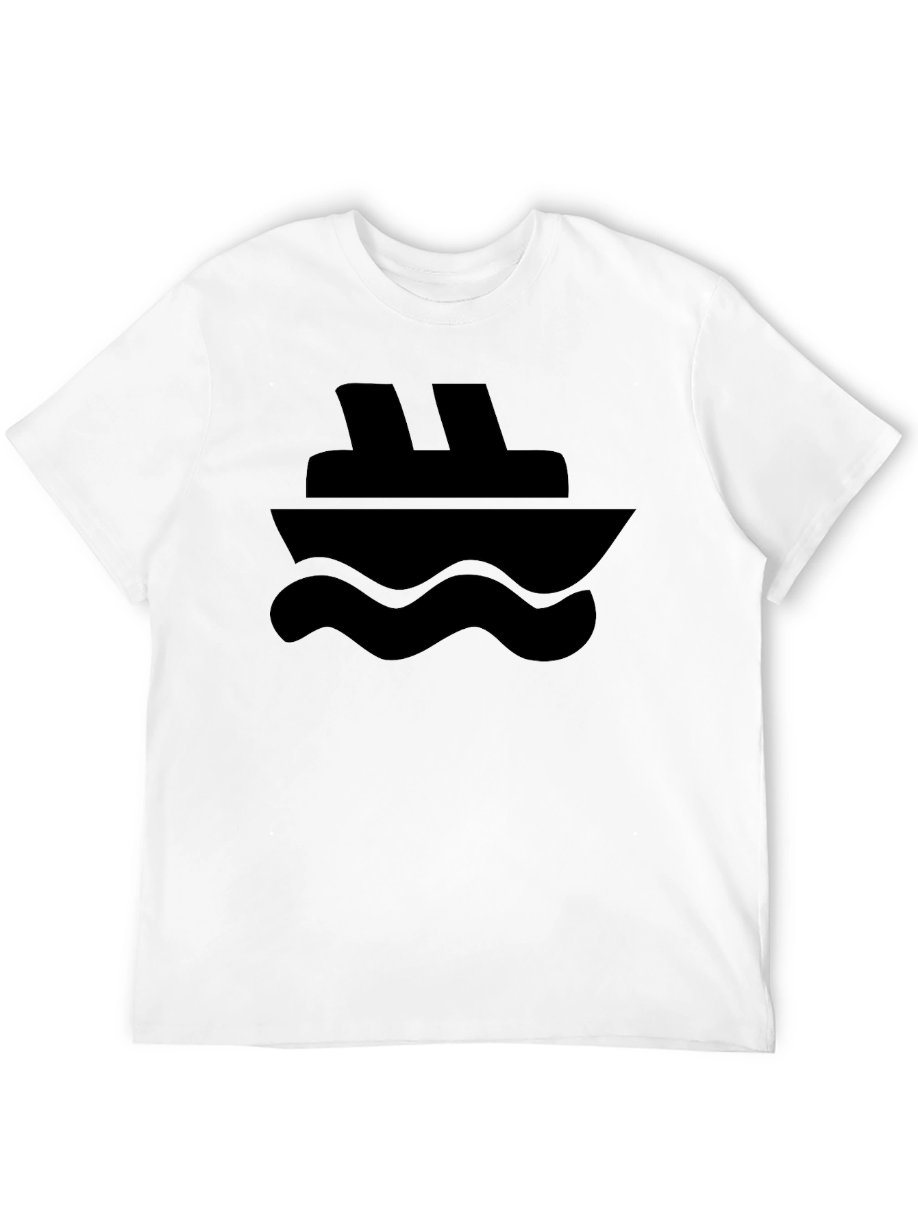 Black Nautical Cruise Ship Graphic Tee - Black Cotton T-Shirt view 12
