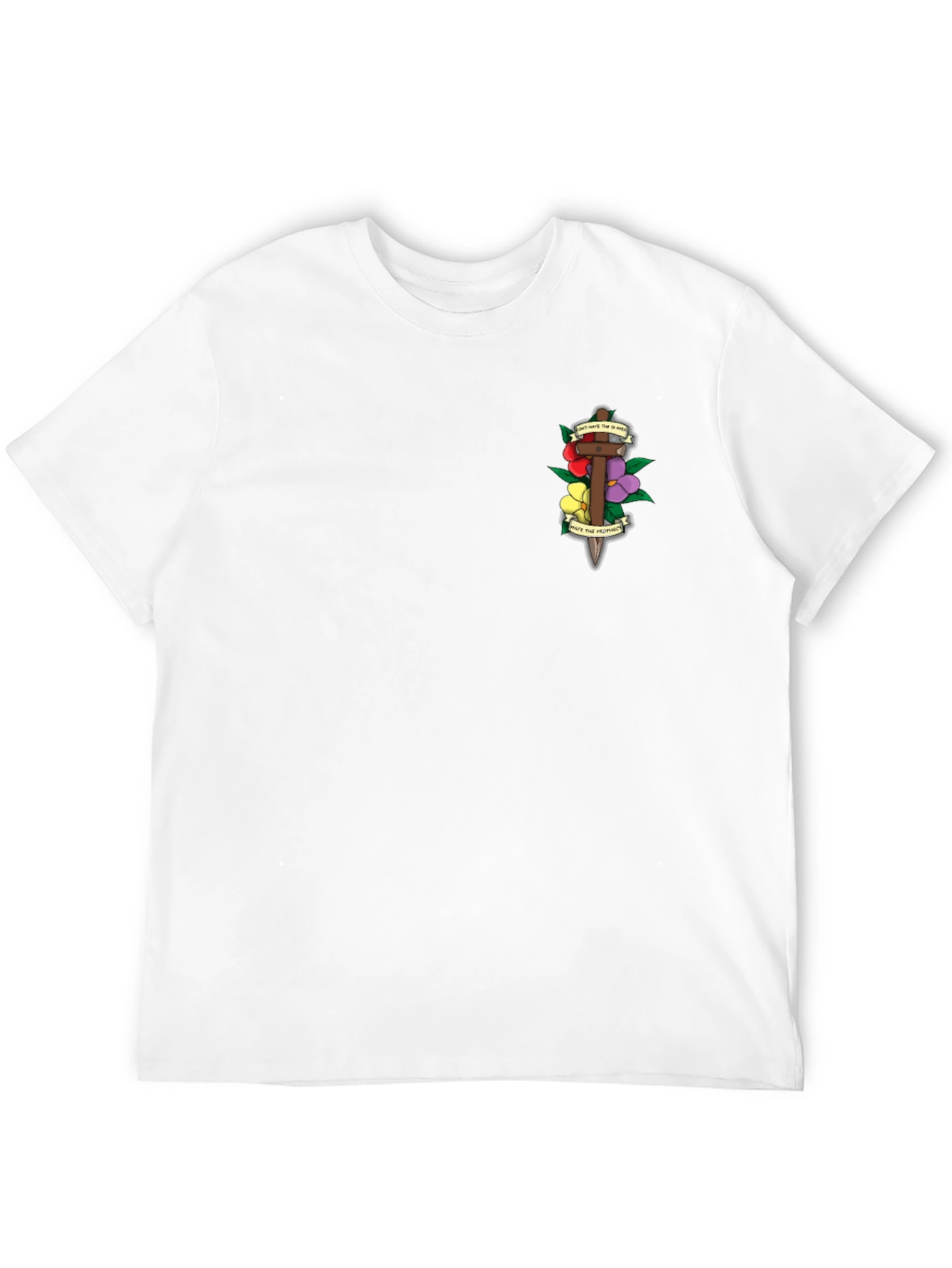 Black Floral Dagger Graphic Tee - Classic Black Shirt view 12