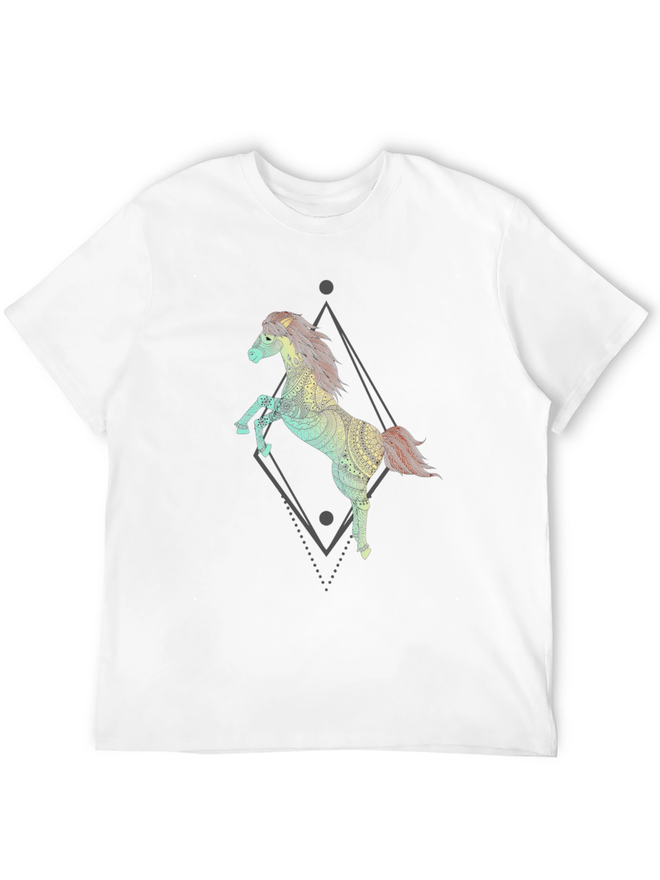 Black Equine Art Tee - Men's Black Graphic T-Shirt view 12