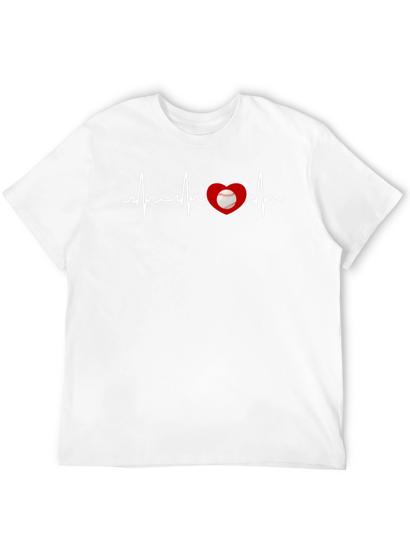 Black Baseball Heartbeat T-Shirt view 12