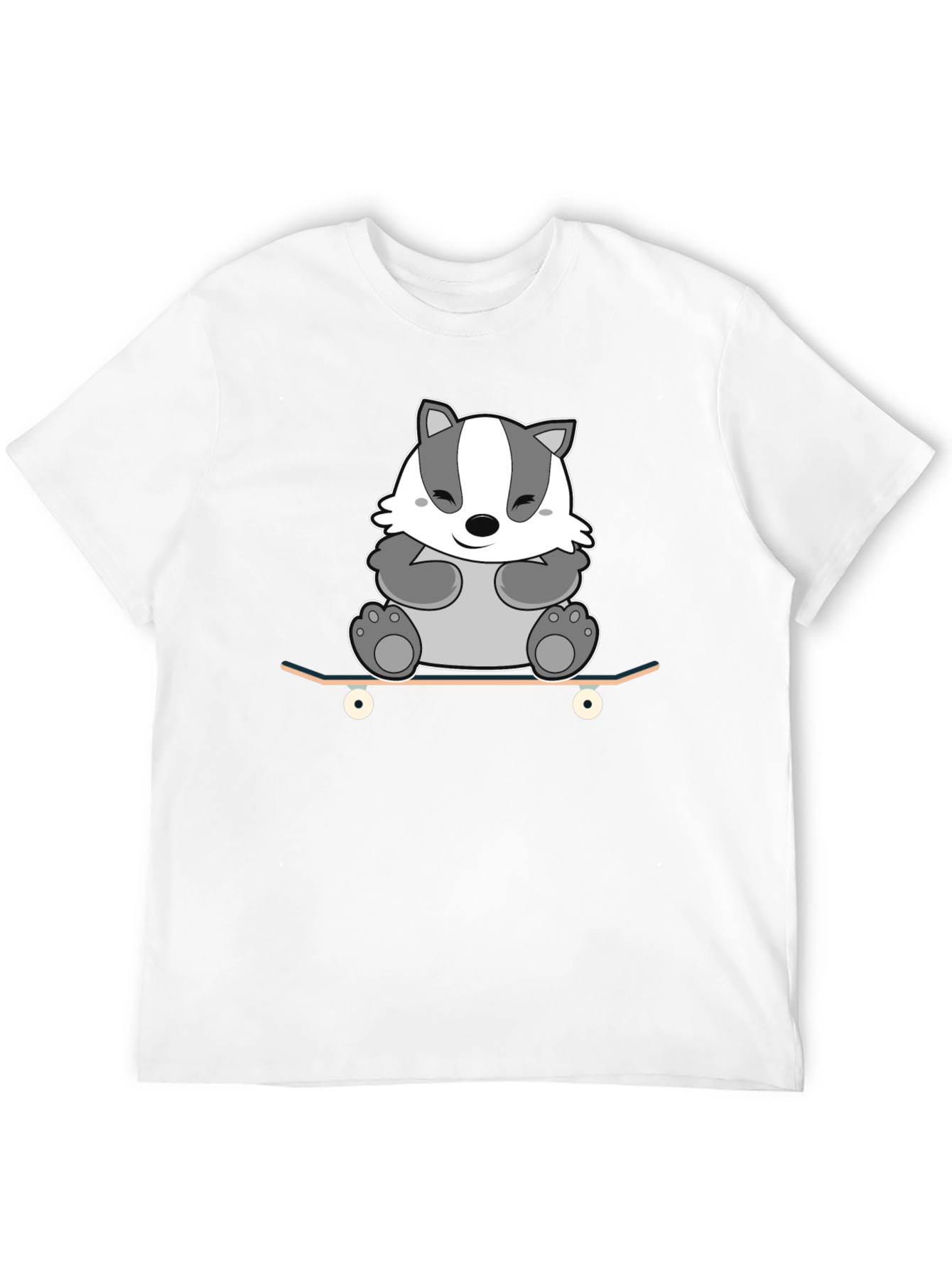 Black Badger Skateboarder Tee - Cool Cartoon Graphic Shirt view 12