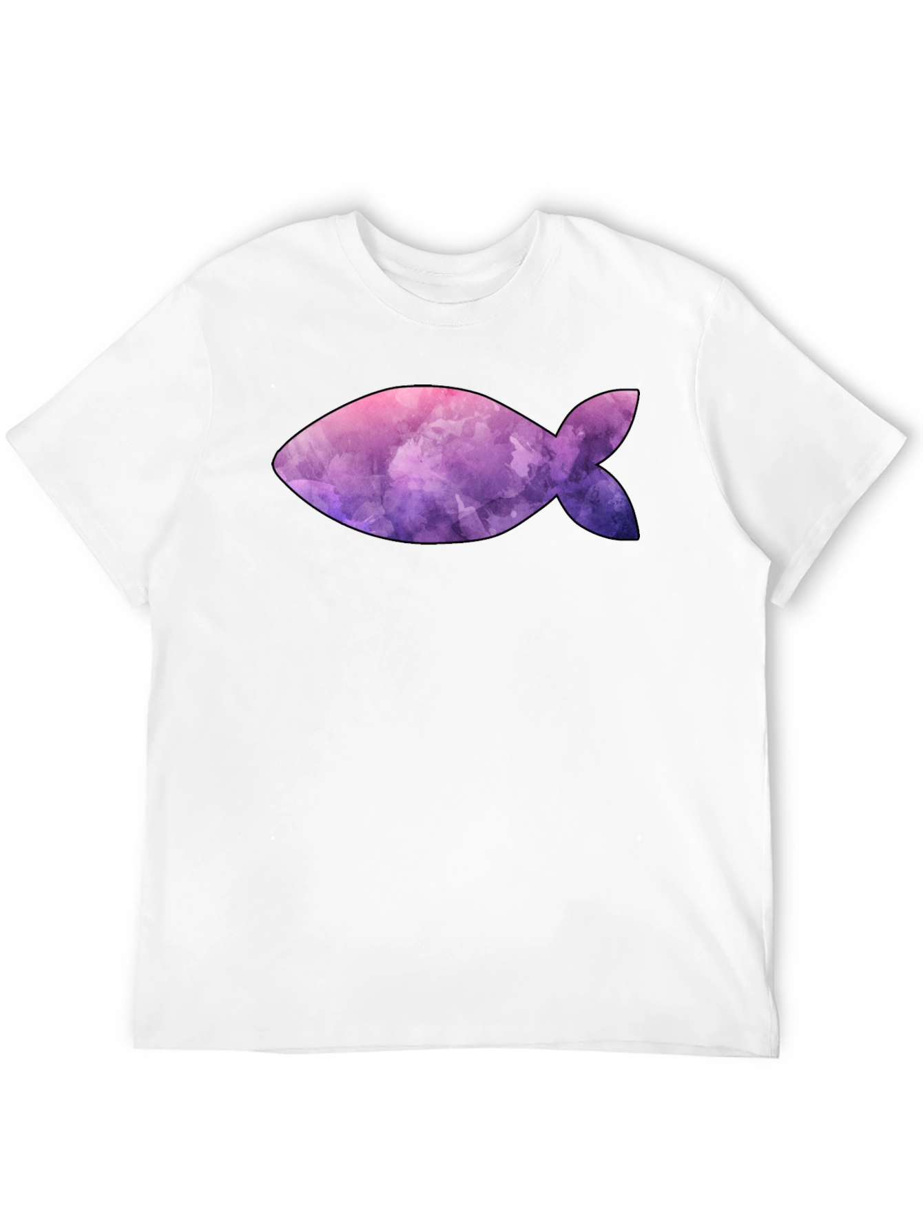 Black Fish Graphic Tee - Artistic Print Black Shirt view 12