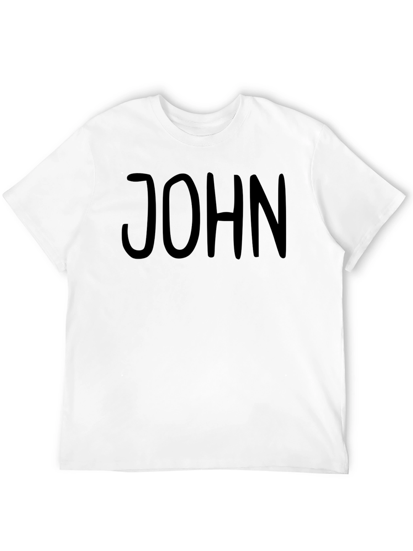 Black Men's Black JOHN Text Graphic Crew Neck T-Shirt view 12